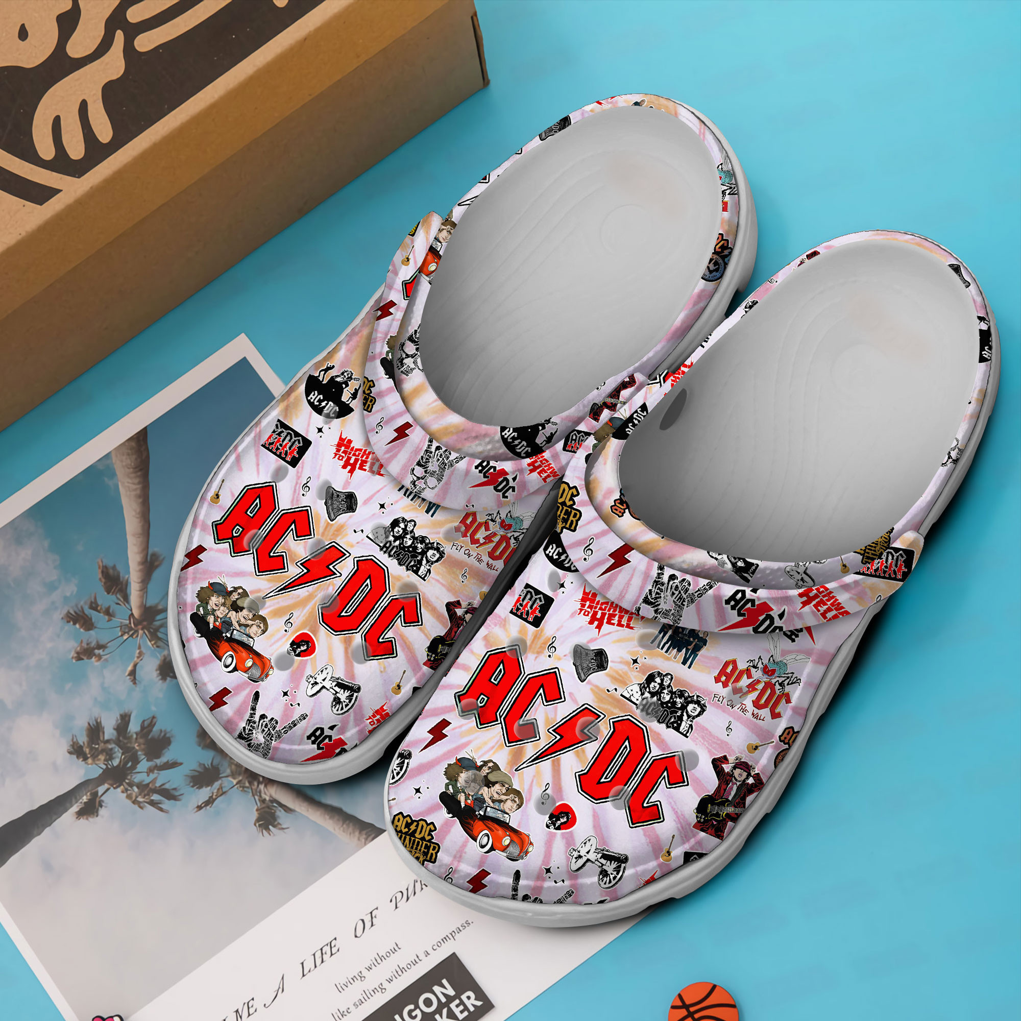 Merchidea AC/DC Music Crocs Crocband Clogs Shoes Comfortable For Men Women and Kids