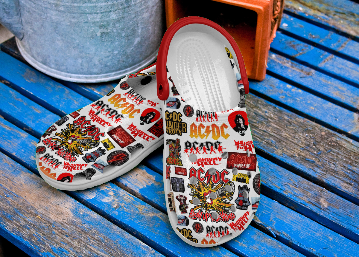 Merchidea ACDC Music Crocs Crocband Clogs Shoes Comfortable For Men Women and Kids