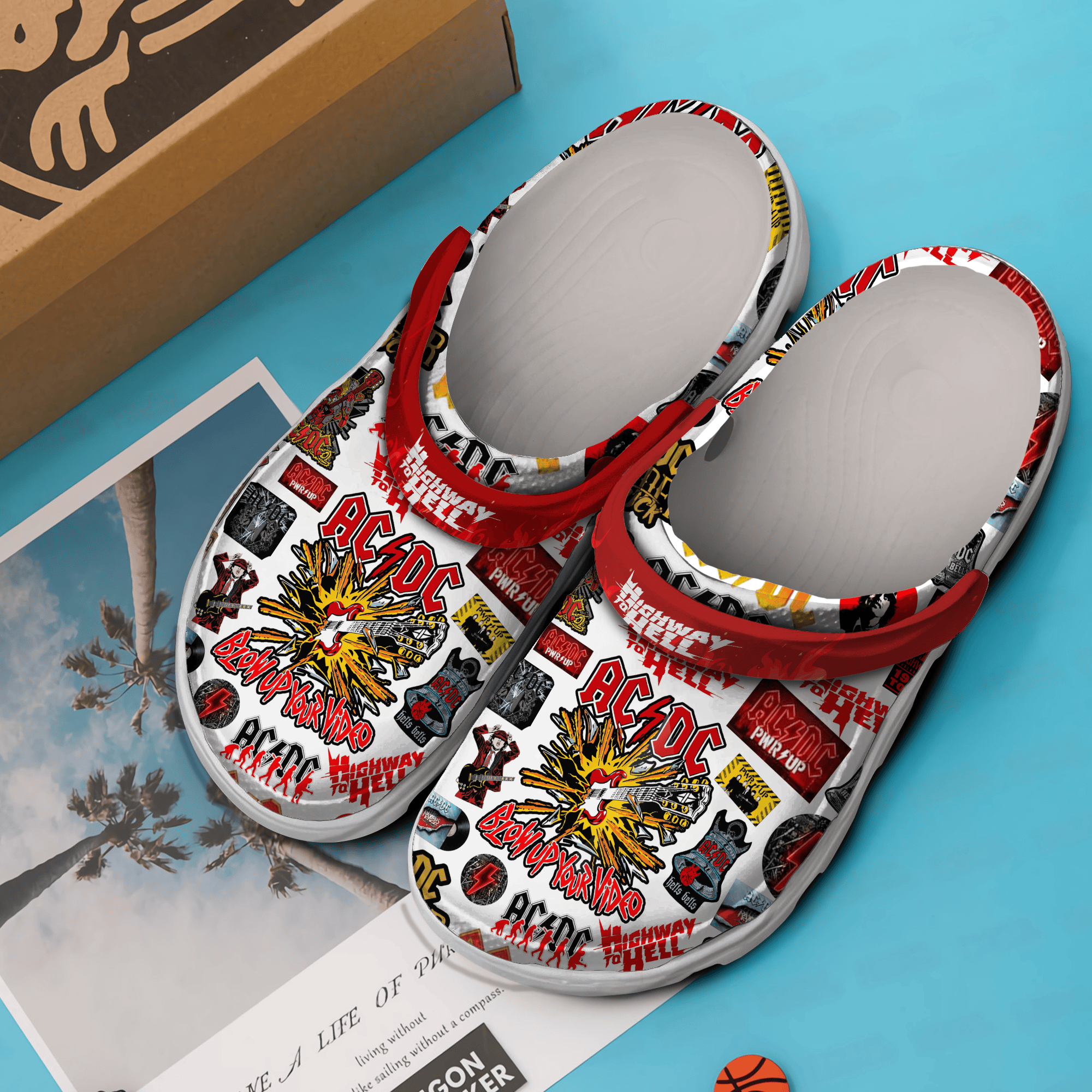 Merchidea ACDC Music Crocs Crocband Clogs Shoes Comfortable For Men Women and Kids