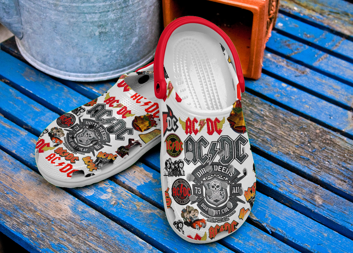 Merchidea ACDC Music Crocs Crocband Clogs Shoes Comfortable For Men Women and Kids