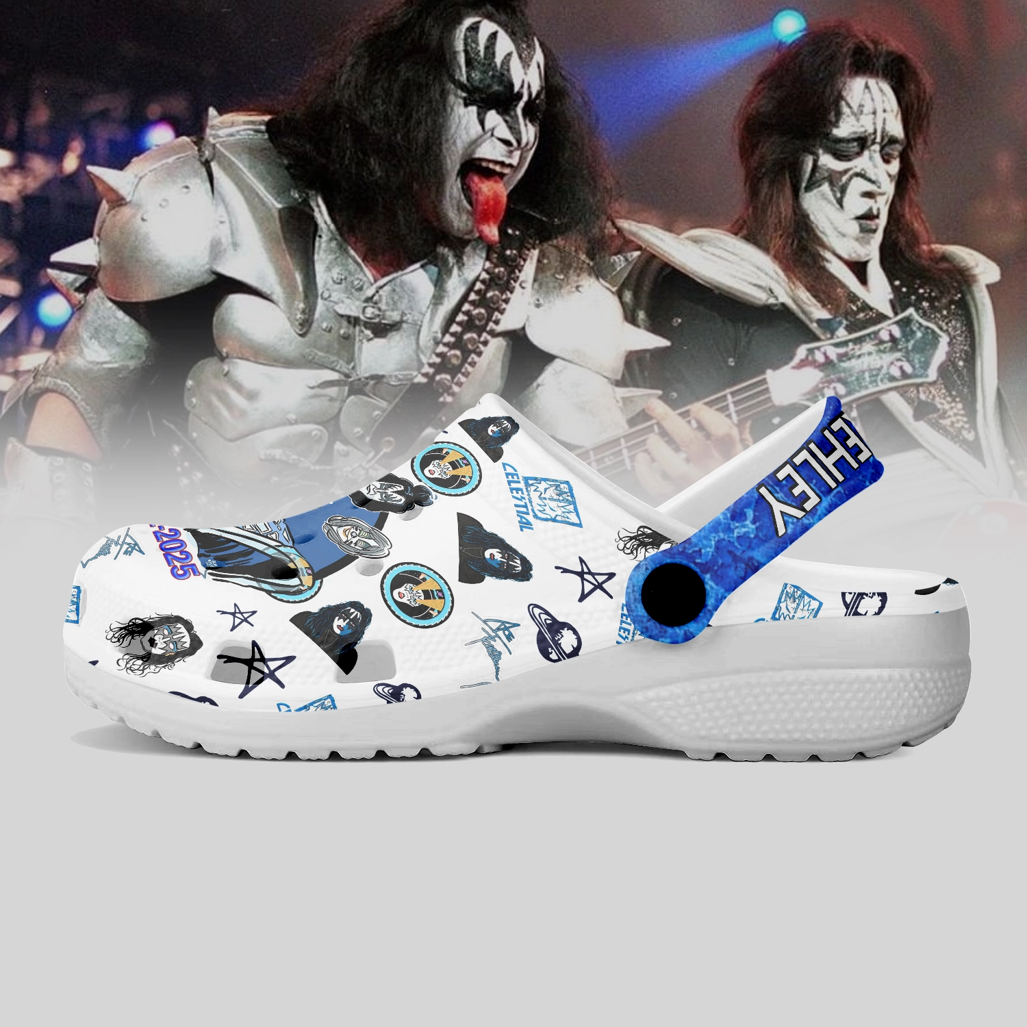 Merchidea Ace Frehley x Kiss Band Music Crocs Crocband Clogs Shoes Comfortable For Men Women and Kids