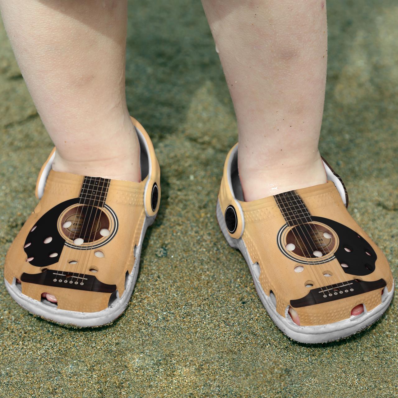 Merchidea Acoustic Guitar Crocs Crocband Clogs Shoes Comfortable For Men Women and Kids