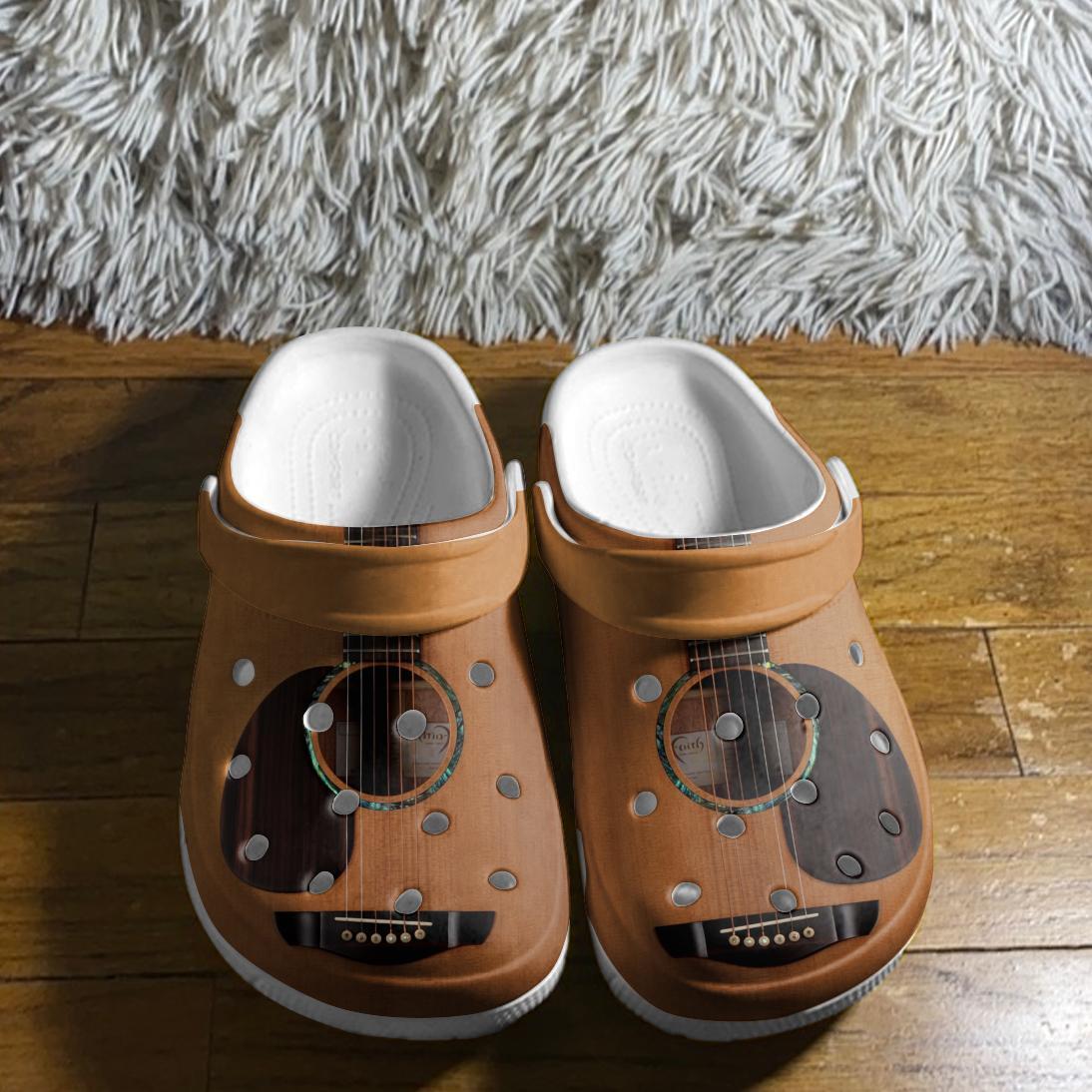 Merchidea Acoustic Guitar Crocs Crocband Clogs Shoes Comfortable For Men Women and Kids