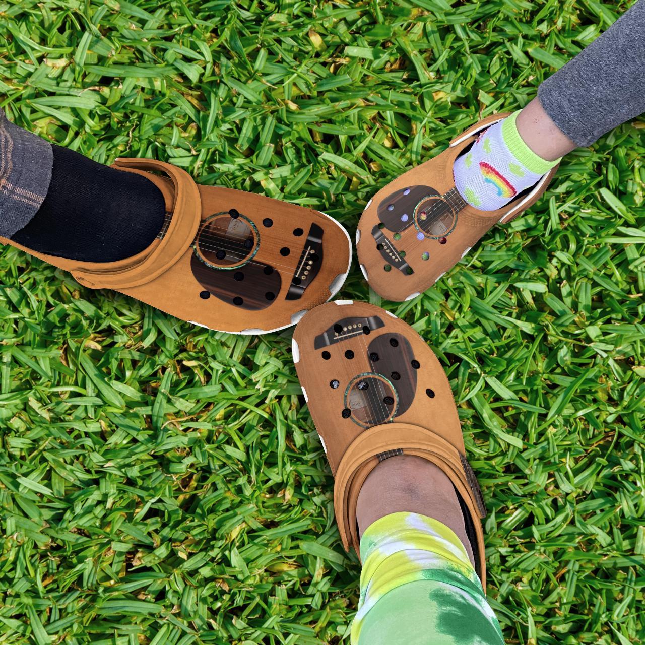 Merchidea Acoustic Guitar Crocs Crocband Clogs Shoes Comfortable For Men Women and Kids
