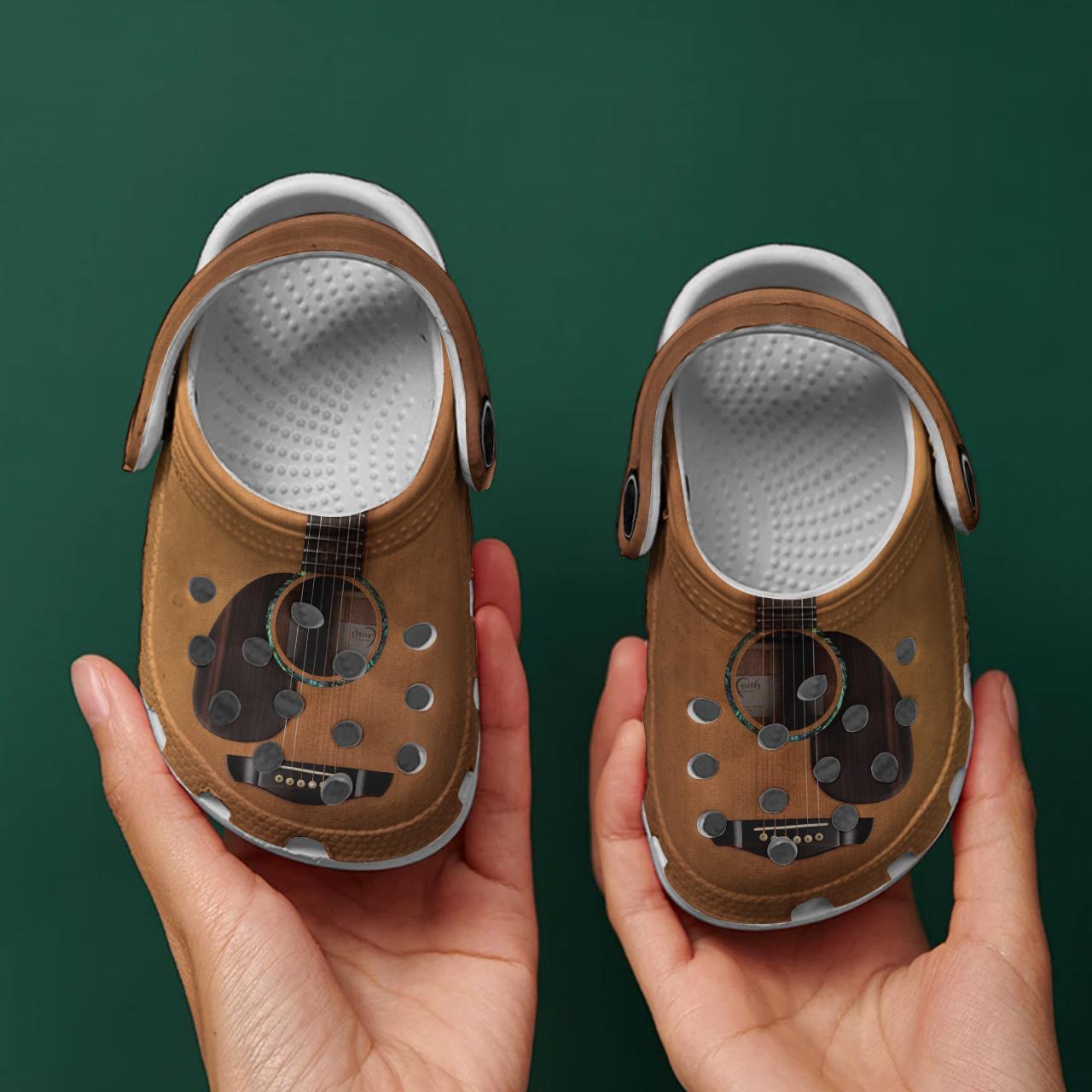 Merchidea Acoustic Guitar Crocs Crocband Clogs Shoes Comfortable For Men Women and Kids