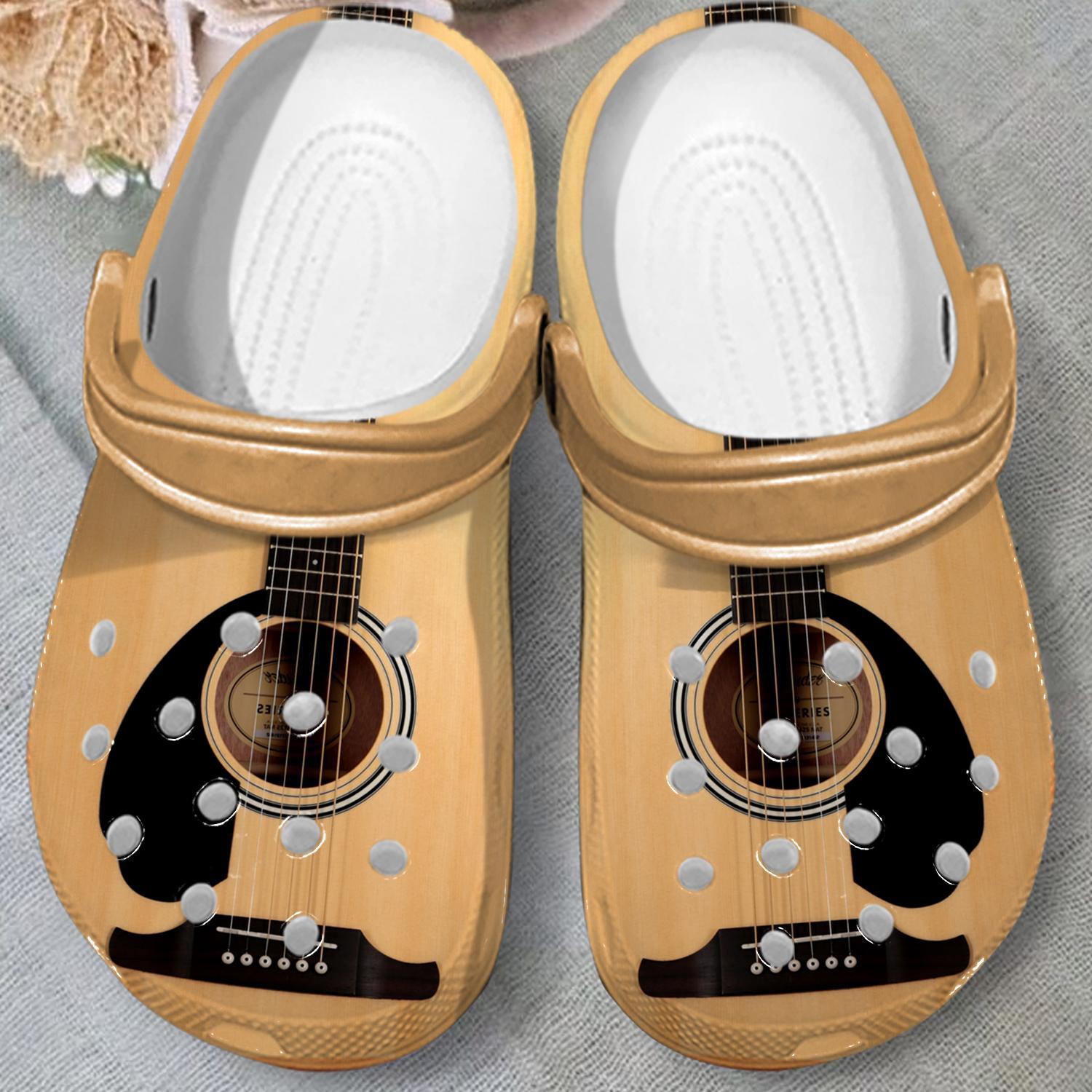Merchidea Acoustic Guitar Crocs Crocband Clogs Shoes Comfortable For Men Women and Kids