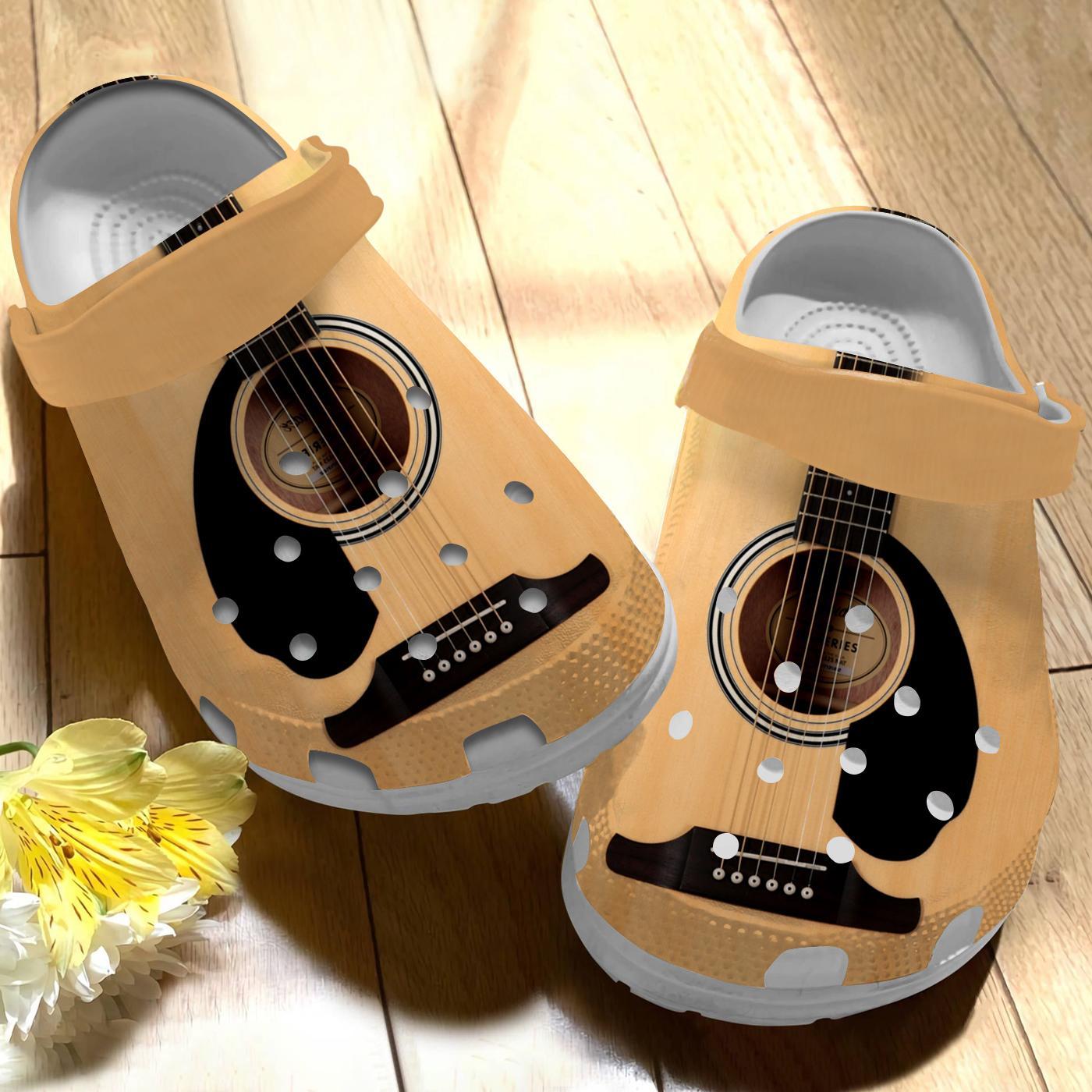 Merchidea Acoustic Guitar Crocs Crocband Clogs Shoes Comfortable For Men Women and Kids