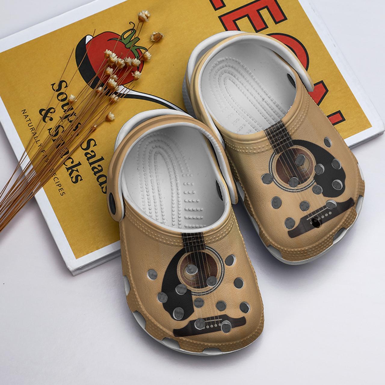 Merchidea Acoustic Guitar Crocs Crocband Clogs Shoes Comfortable For Men Women and Kids
