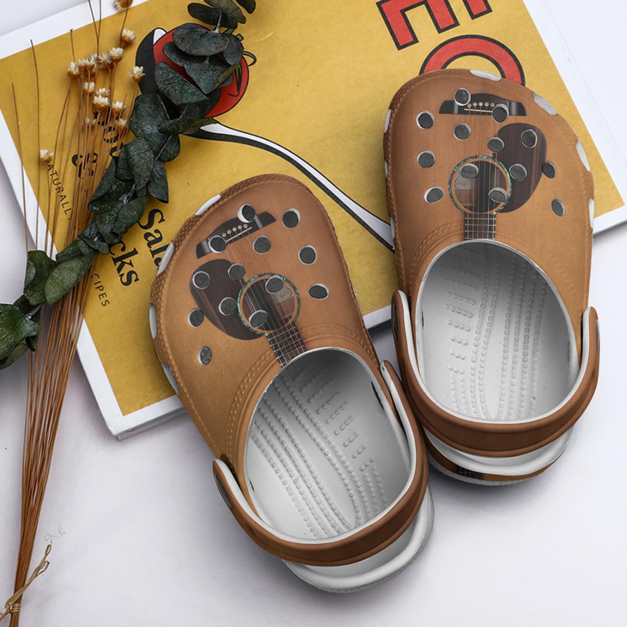 Merchidea Acoustic Guitar Crocs Crocband Clogs Shoes Comfortable For Men Women and Kids