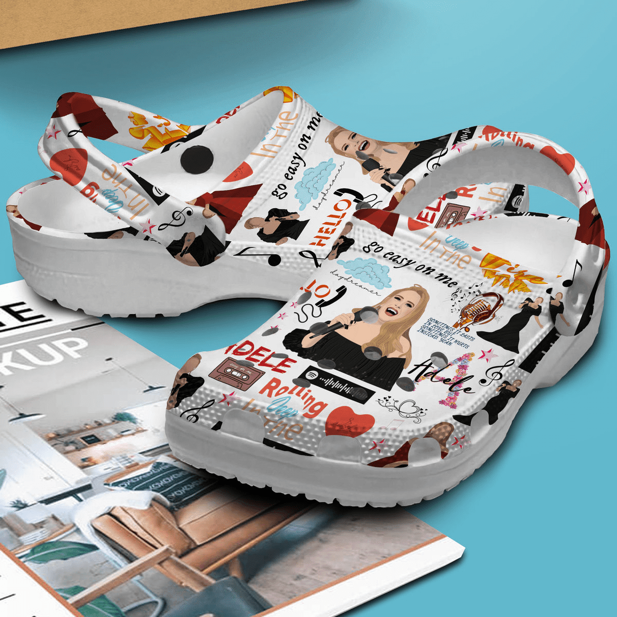 Merchidea Adele Singer Music Crocs Crocband Clogs Shoes Comfortable For Men Women and Kids