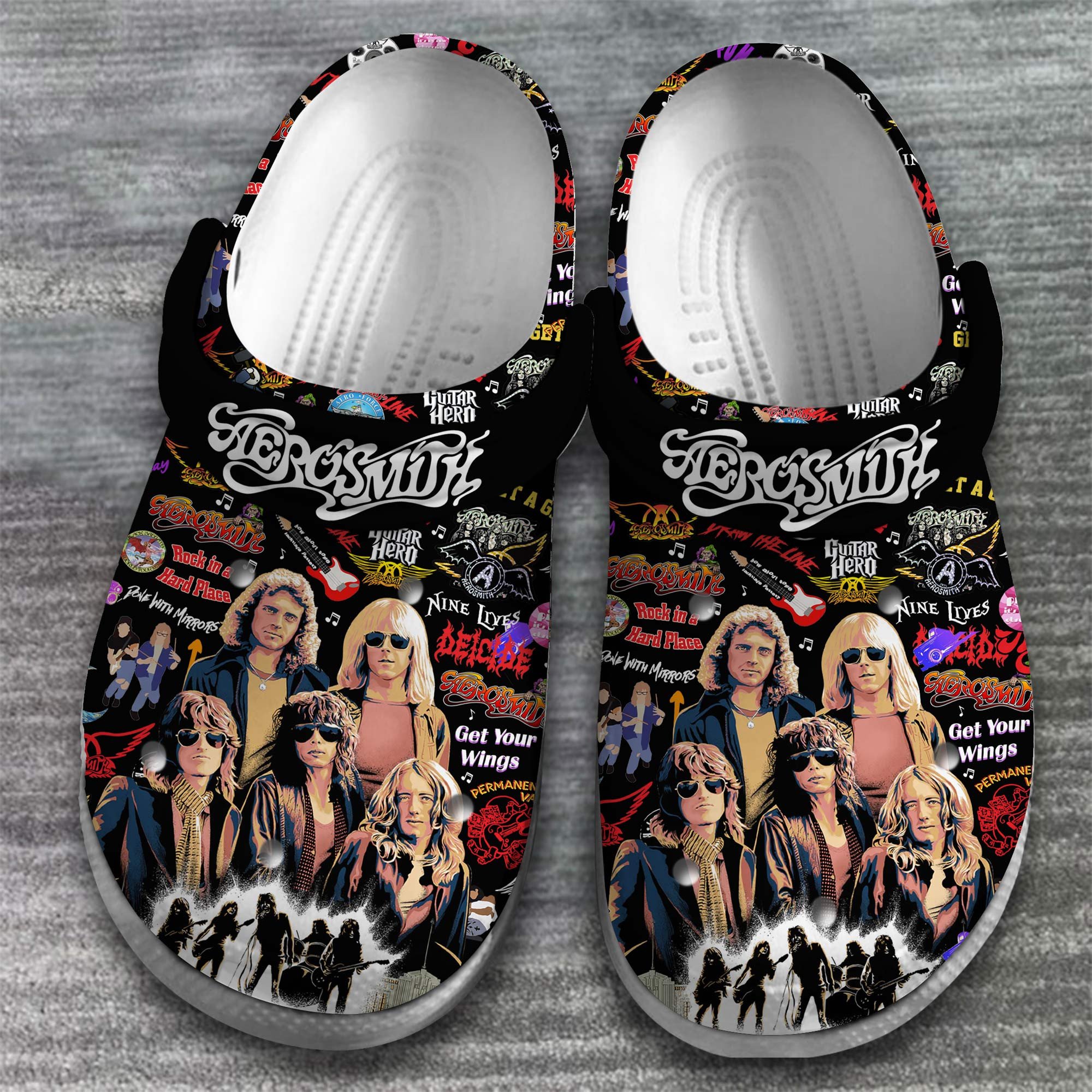 Merchidea Aerosmith Band Music Crocs Crocband Clogs Shoes Comfortable For Men Women and Kids