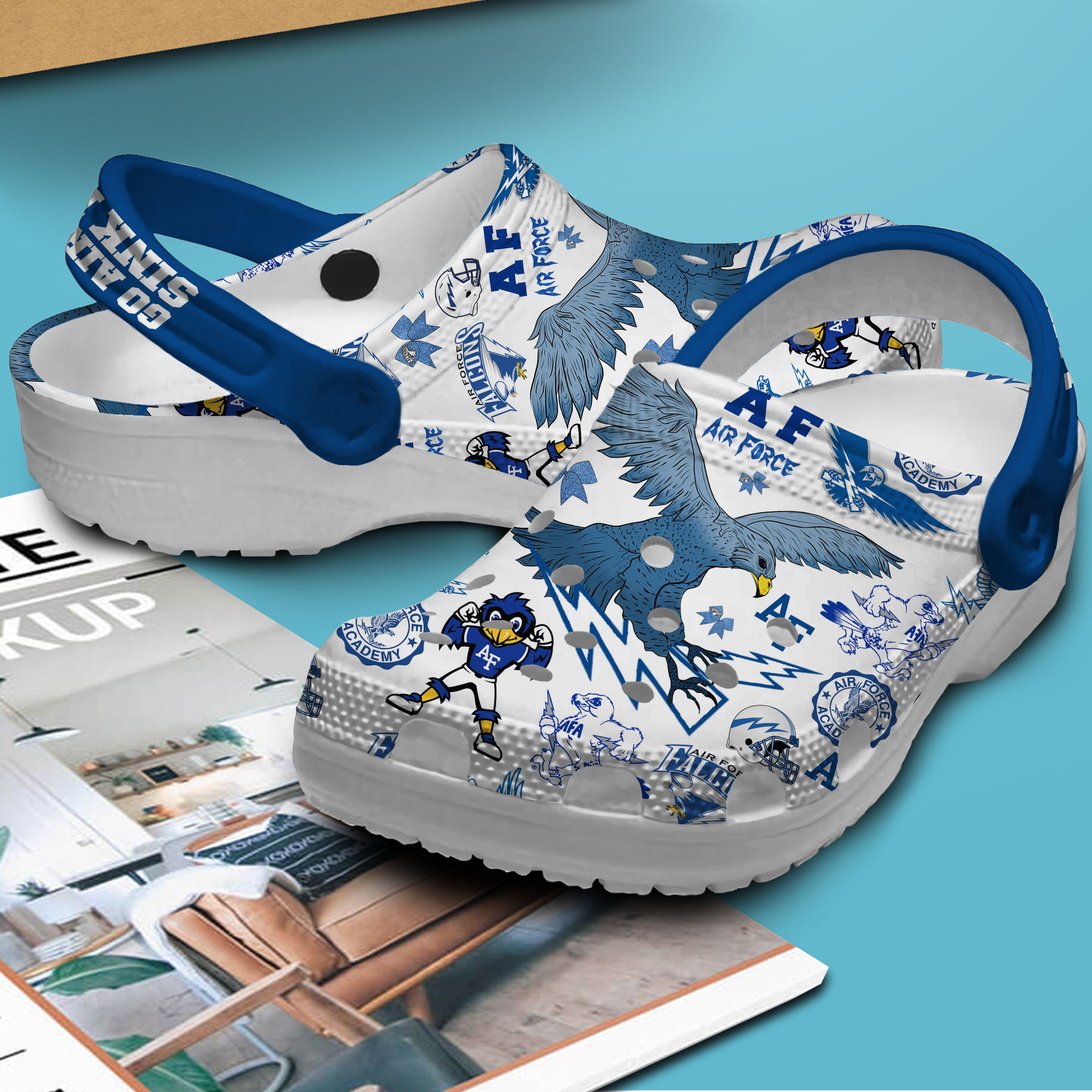 Merchidea Air Force Falcons NCAA Sport Crocs Crocband Clogs Shoes Comfortable For Men Women and Kids