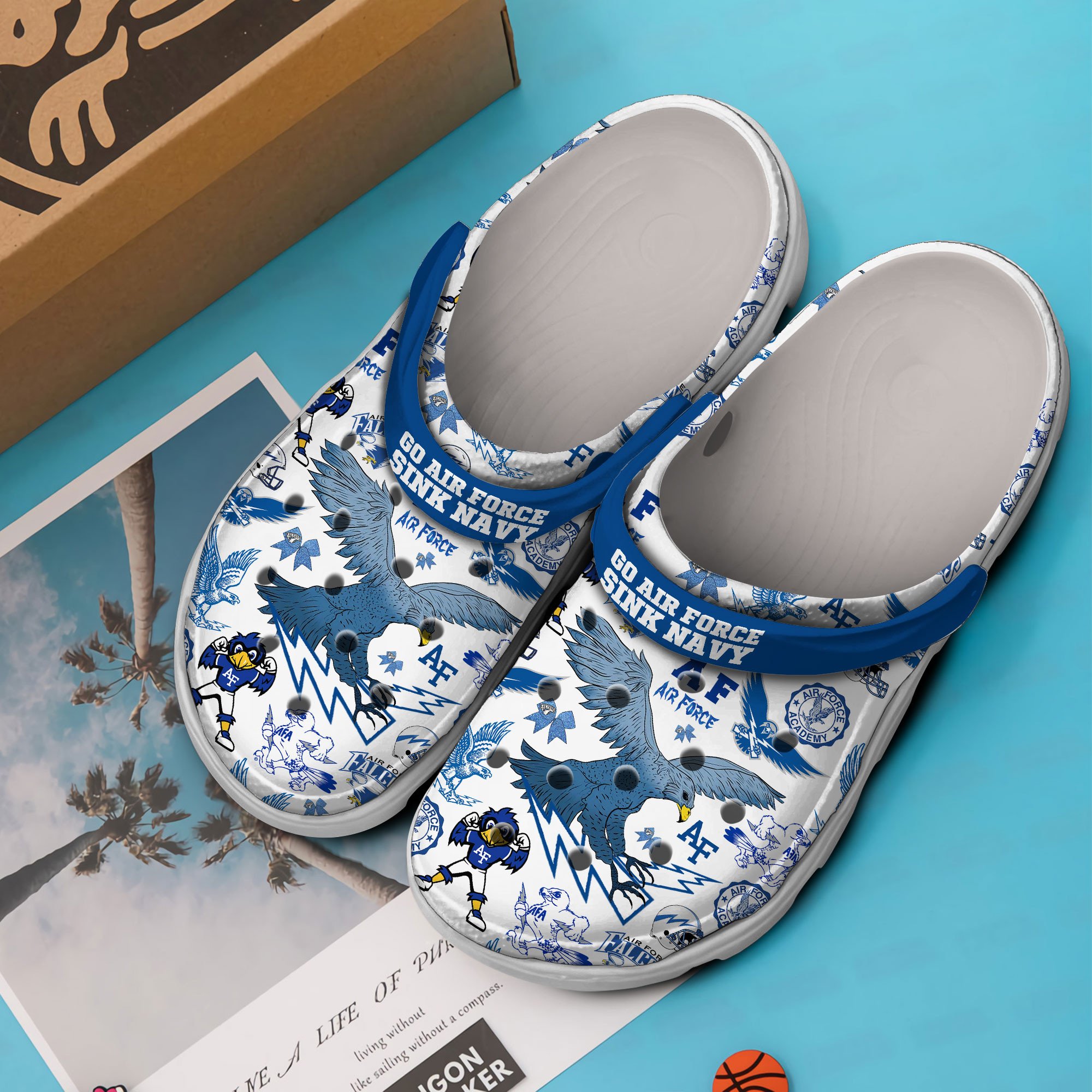 Merchidea Air Force Falcons NCAA Sport Crocs Crocband Clogs Shoes Comfortable For Men Women and Kids