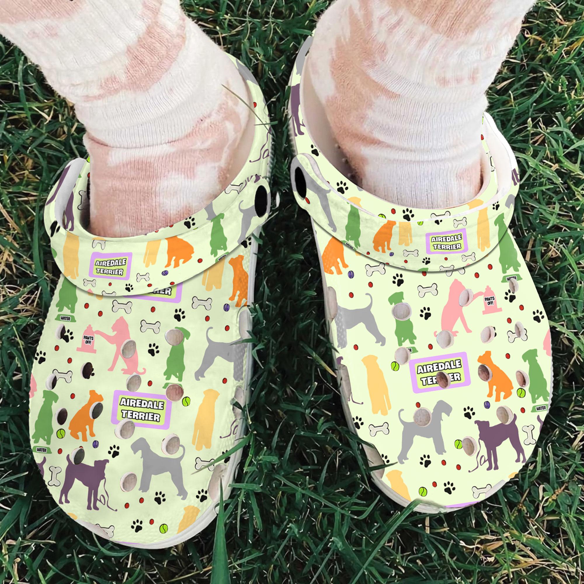 Merchidea Airedale Terrier Dog Crocs Crocband Clogs Shoes Comfortable For Men Women and Kids