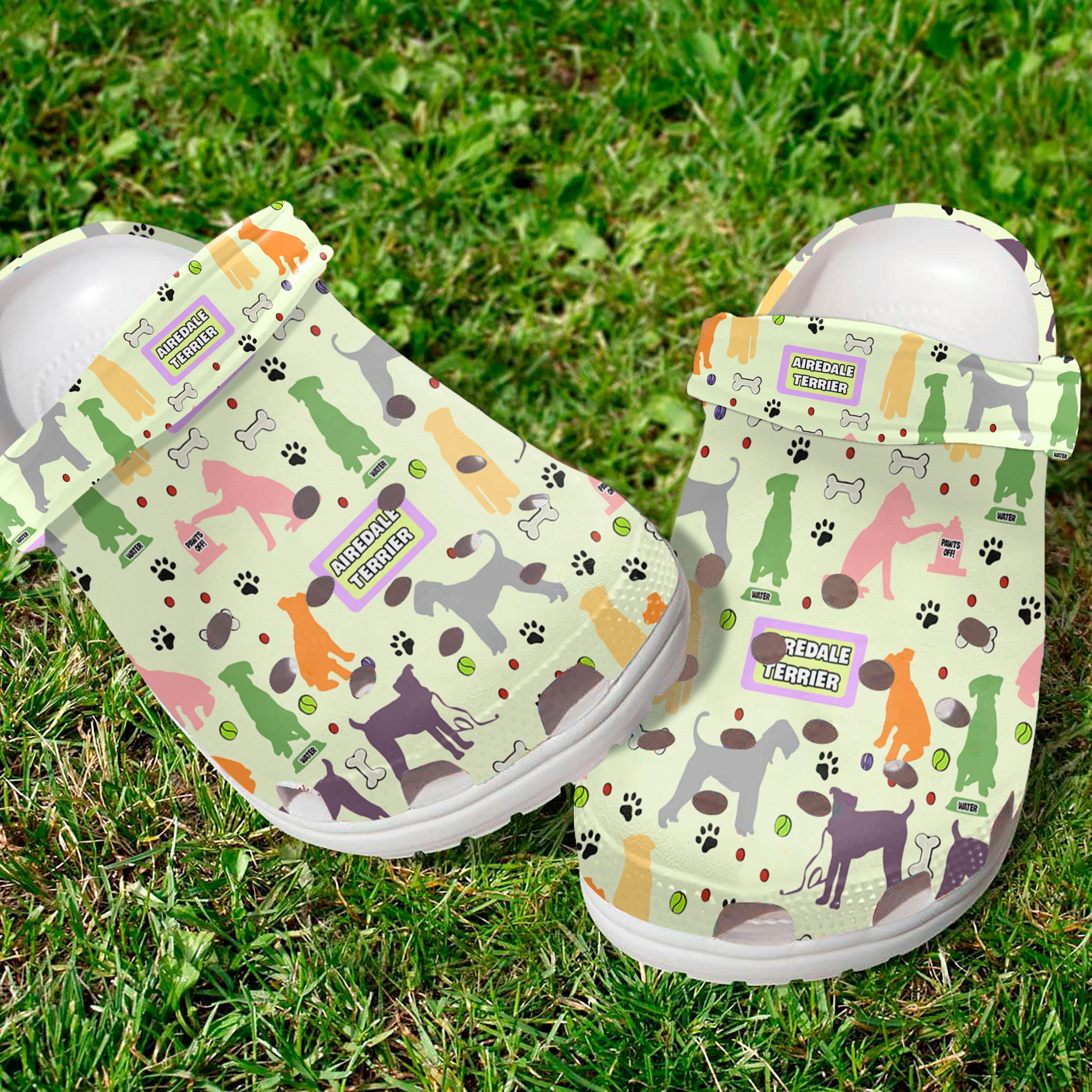 Merchidea Airedale Terrier Dog Crocs Crocband Clogs Shoes Comfortable For Men Women and Kids