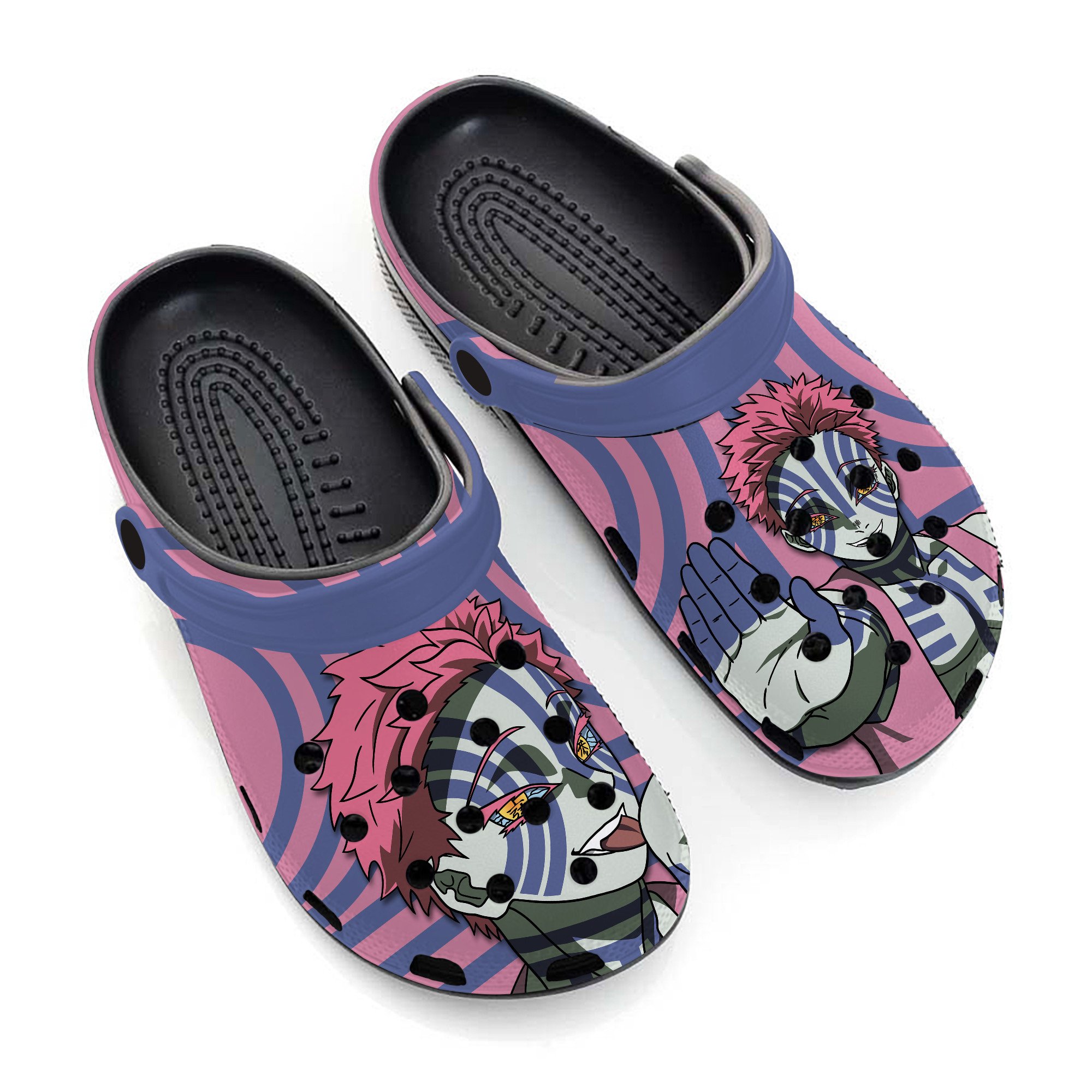 Merchidea Akaza Demon Slayer Anime Crocs Crocband Clogs Shoes Comfortable For Men Women and Kids