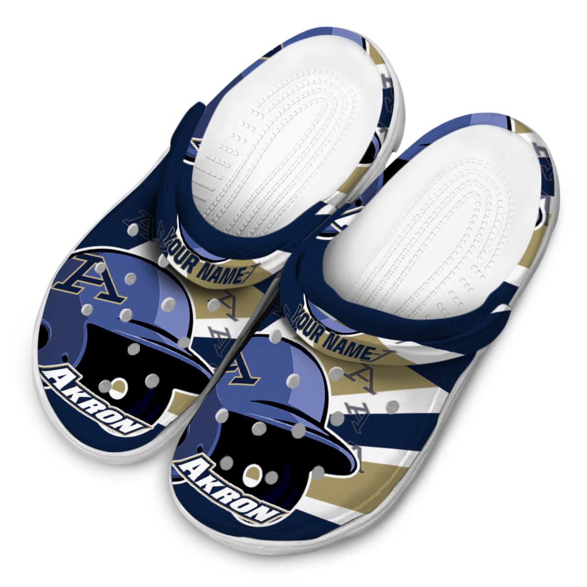 Merchidea Akron Zips NCAA Sport Crocs Crocband Clogs Shoes Comfortable For Men Women and Kids