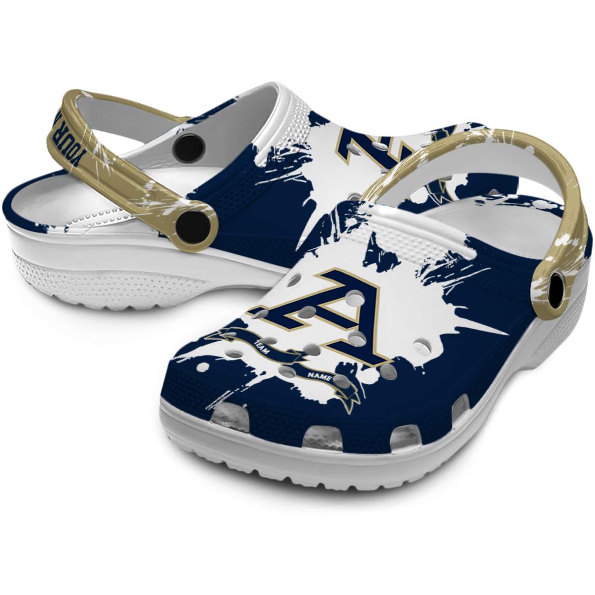 Merchidea Akron Zips NCAA Sport Crocs Crocband Clogs Shoes Comfortable For Men Women and Kids