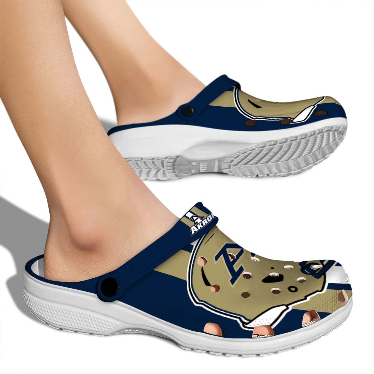 Merchidea Akron Zips NCAA Sport Crocs Crocband Clogs Shoes Comfortable For Men Women and Kids