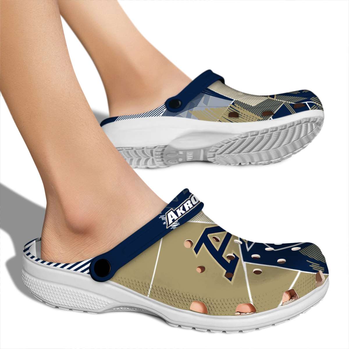 Merchidea Akron Zips NCAA Sport Crocs Crocband Clogs Shoes Comfortable For Men Women and Kids