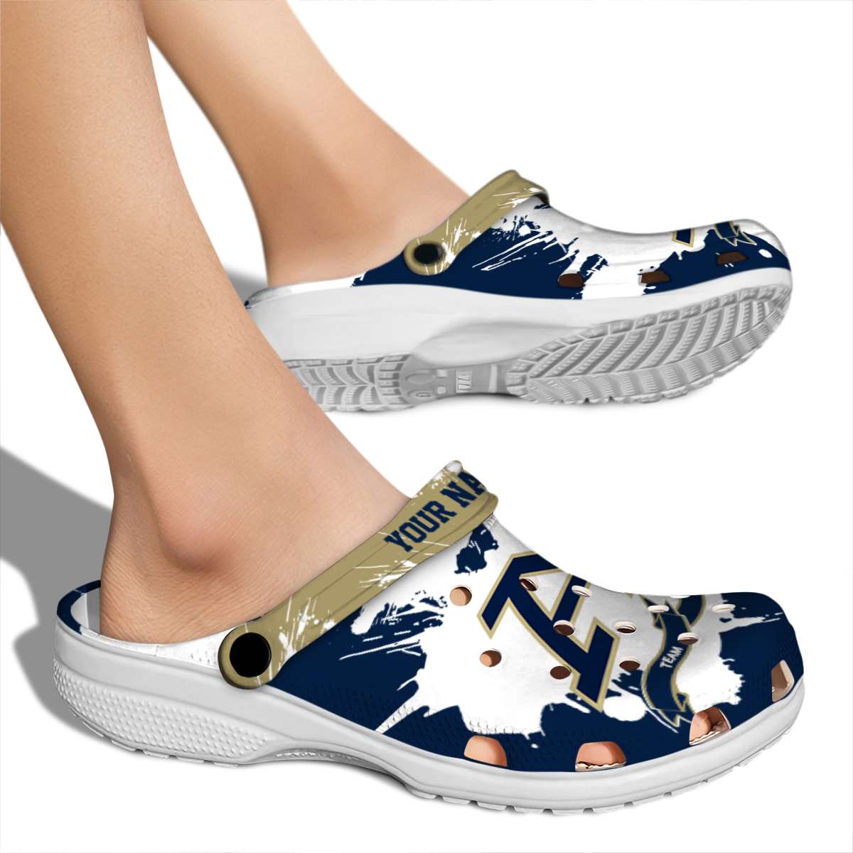Merchidea Akron Zips NCAA Sport Crocs Crocband Clogs Shoes Comfortable For Men Women and Kids