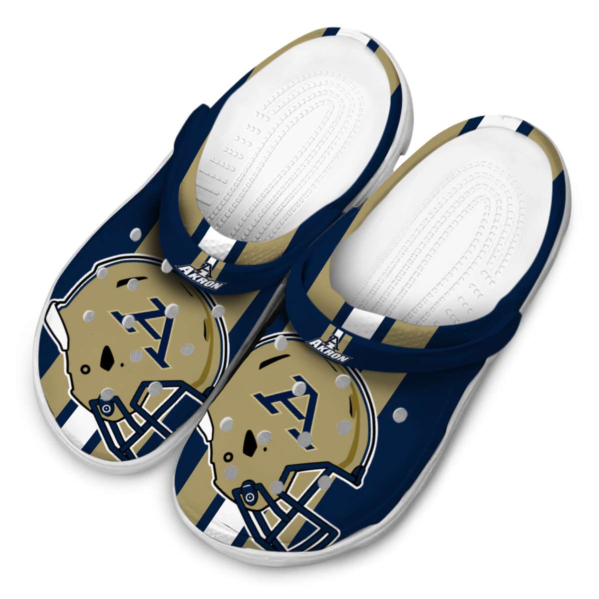Merchidea Akron Zips NCAA Sport Crocs Crocband Clogs Shoes Comfortable For Men Women and Kids