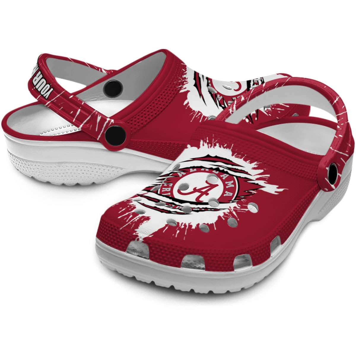 Merchidea Alabama Crimson Tide NCAA Sport Crocs Crocband Clogs Shoes Comfortable For Men Women and Kids