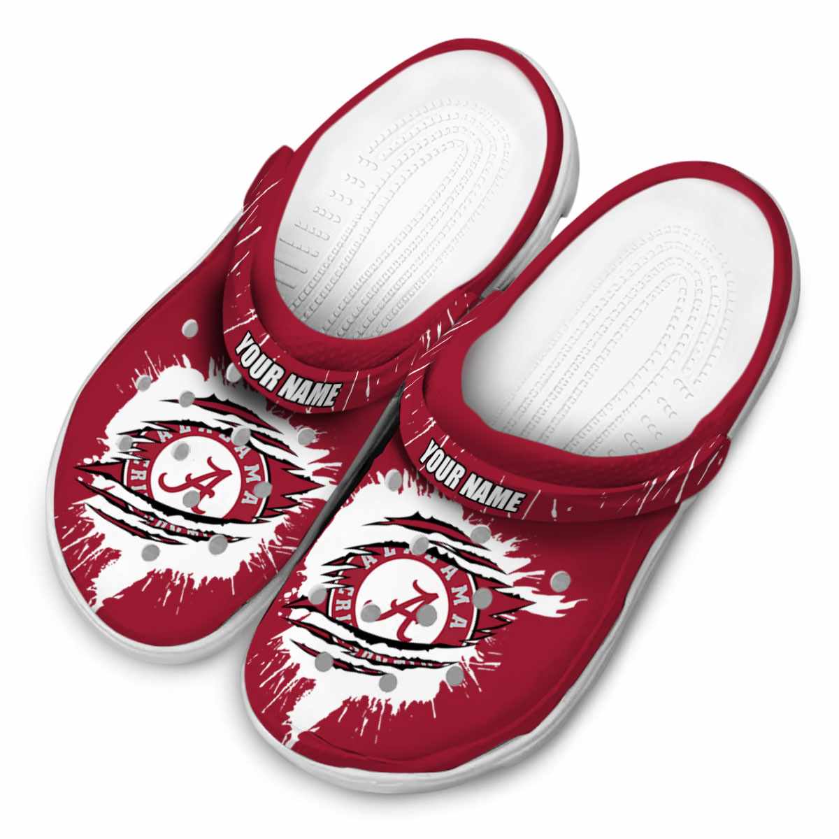 Merchidea Alabama Crimson Tide NCAA Sport Crocs Crocband Clogs Shoes Comfortable For Men Women and Kids