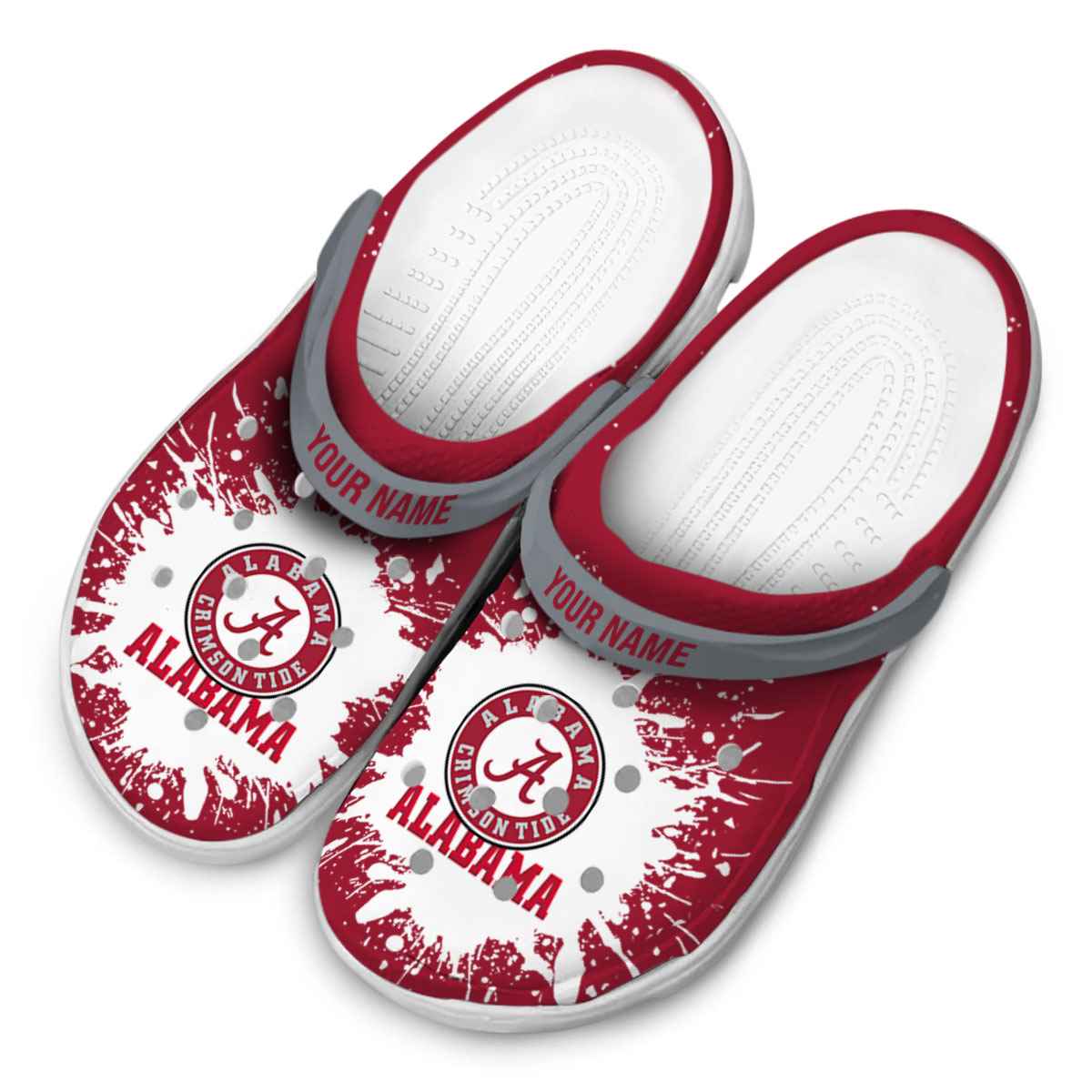 Merchidea Alabama Crimson Tide NCAA Sport Crocs Crocband Clogs Shoes Comfortable For Men Women and Kids