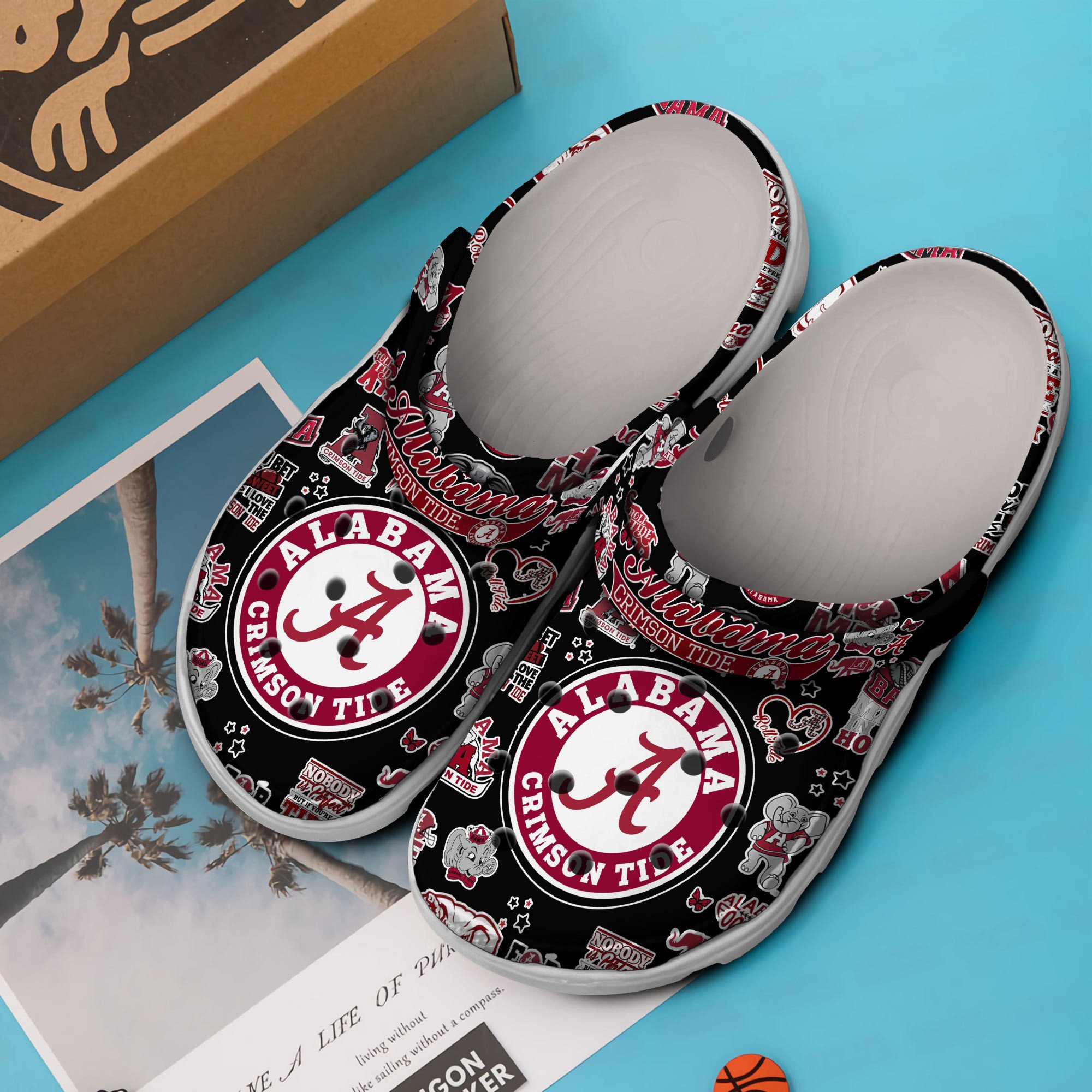 Merchidea Alabama Crimson Tide NCAA Sport Crocs Crocband Clogs Shoes Comfortable For Men Women and Kids