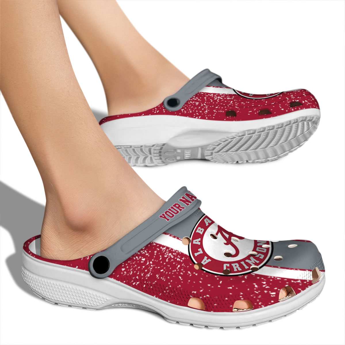 Merchidea Alabama Crimson Tide NCAA Sport Crocs Crocband Clogs Shoes Comfortable For Men Women and Kids