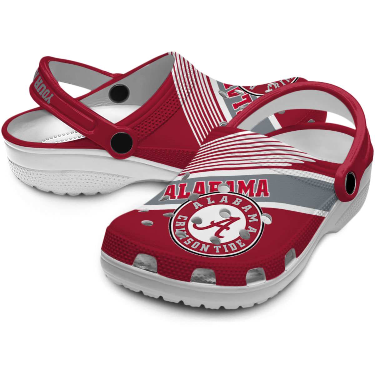 Merchidea Alabama Crimson Tide NCAA Sport Crocs Crocband Clogs Shoes Comfortable For Men Women and Kids