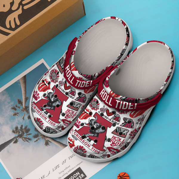 Merchidea Alabama Crimson Tide NCAA Sport Crocs Crocband Clogs Shoes Comfortable For Men Women and Kids