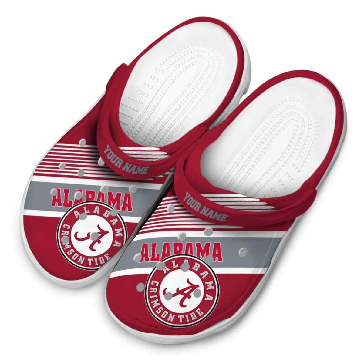 Merchidea Alabama Crimson Tide NCAA Sport Crocs Crocband Clogs Shoes Comfortable For Men Women and Kids