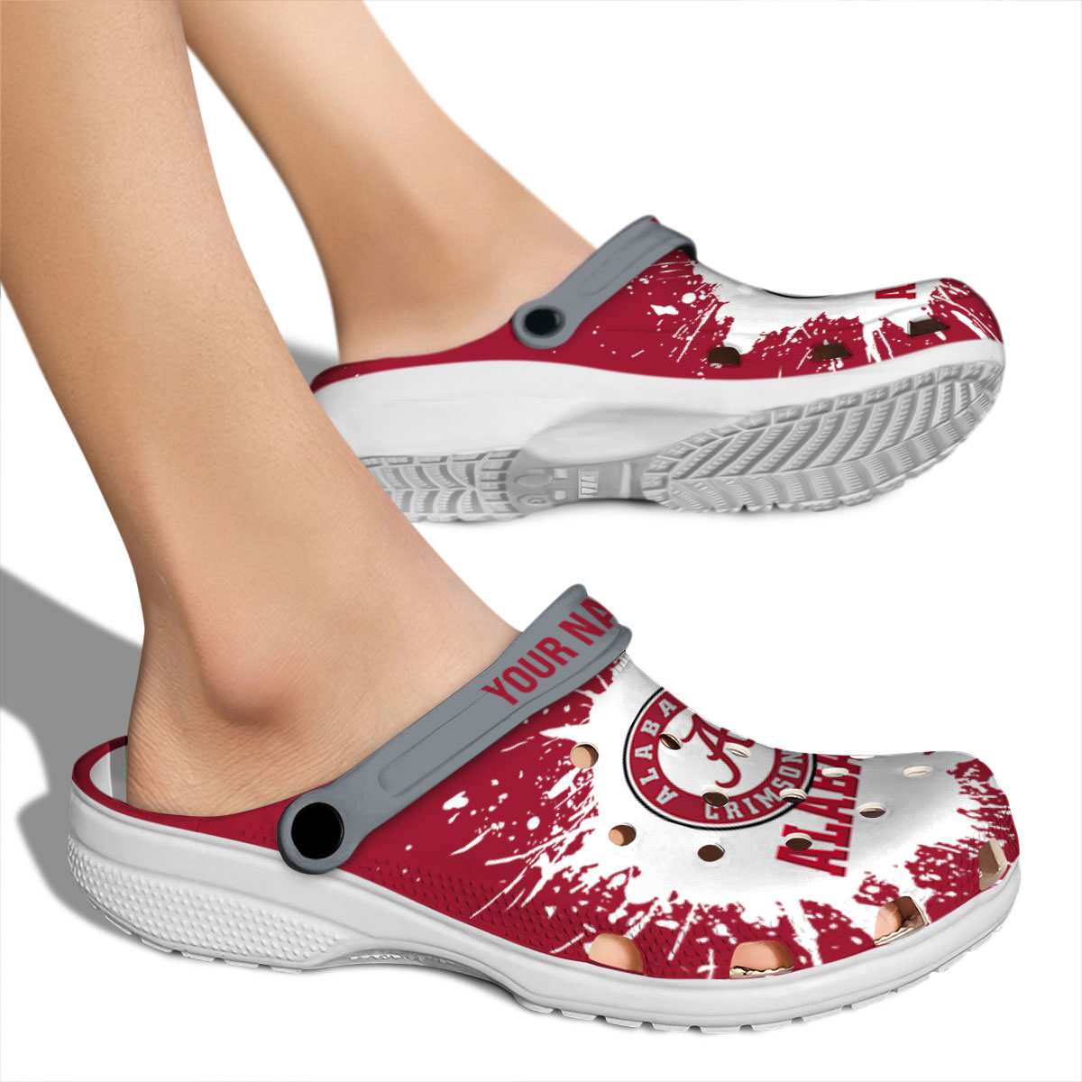 Merchidea Alabama Crimson Tide NCAA Sport Crocs Crocband Clogs Shoes Comfortable For Men Women and Kids