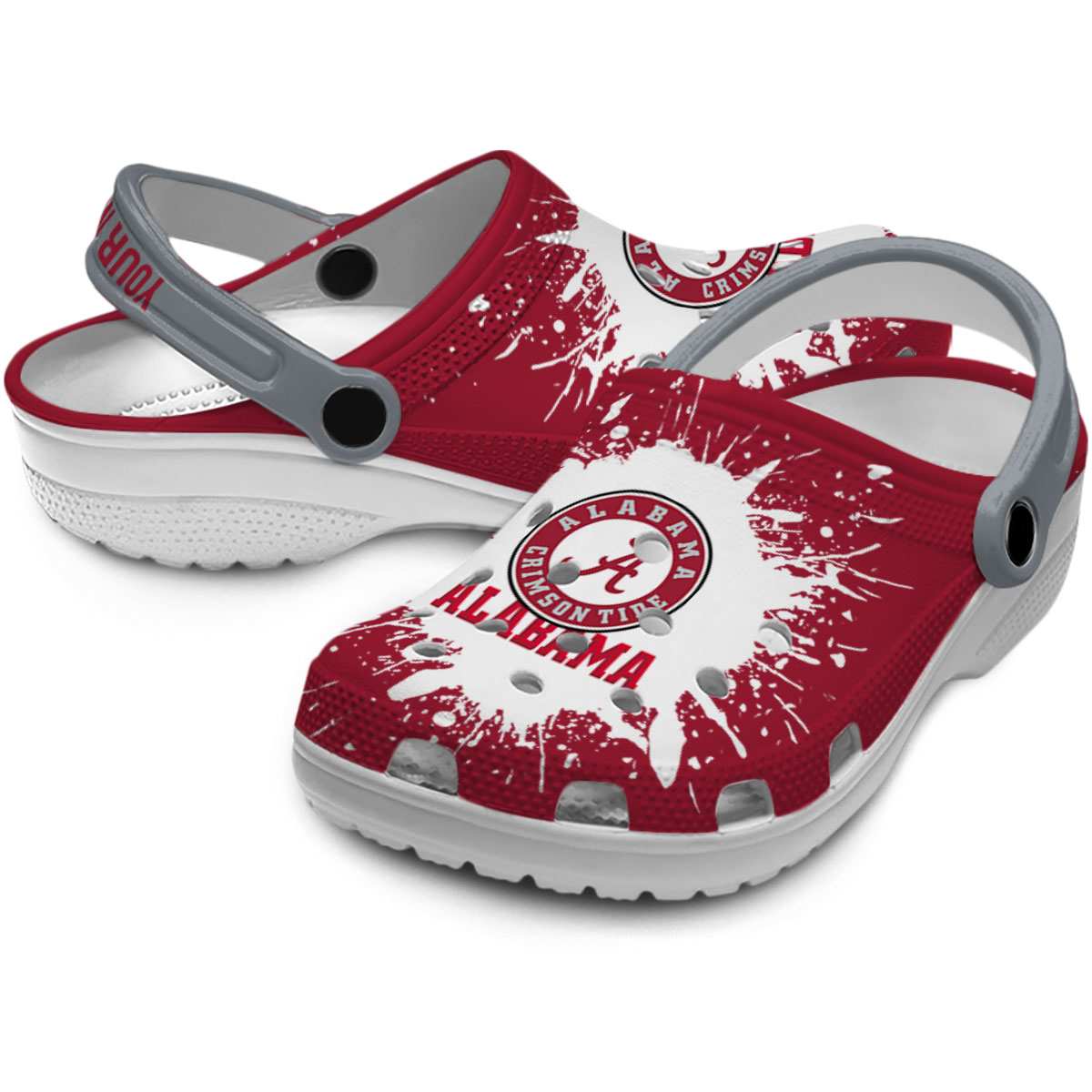 Merchidea Alabama Crimson Tide NCAA Sport Crocs Crocband Clogs Shoes Comfortable For Men Women and Kids