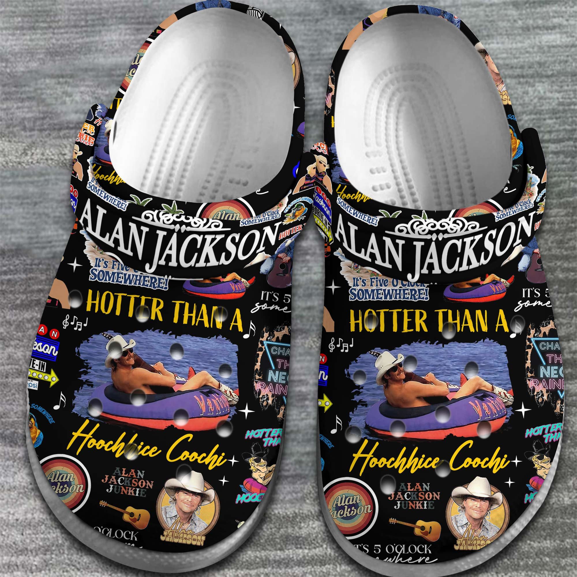Merchidea Alan Jackson Singer Music hotter than a hoochie coochie Crocs Crocband Clogs Shoes Comfortable For Men Women and Kids