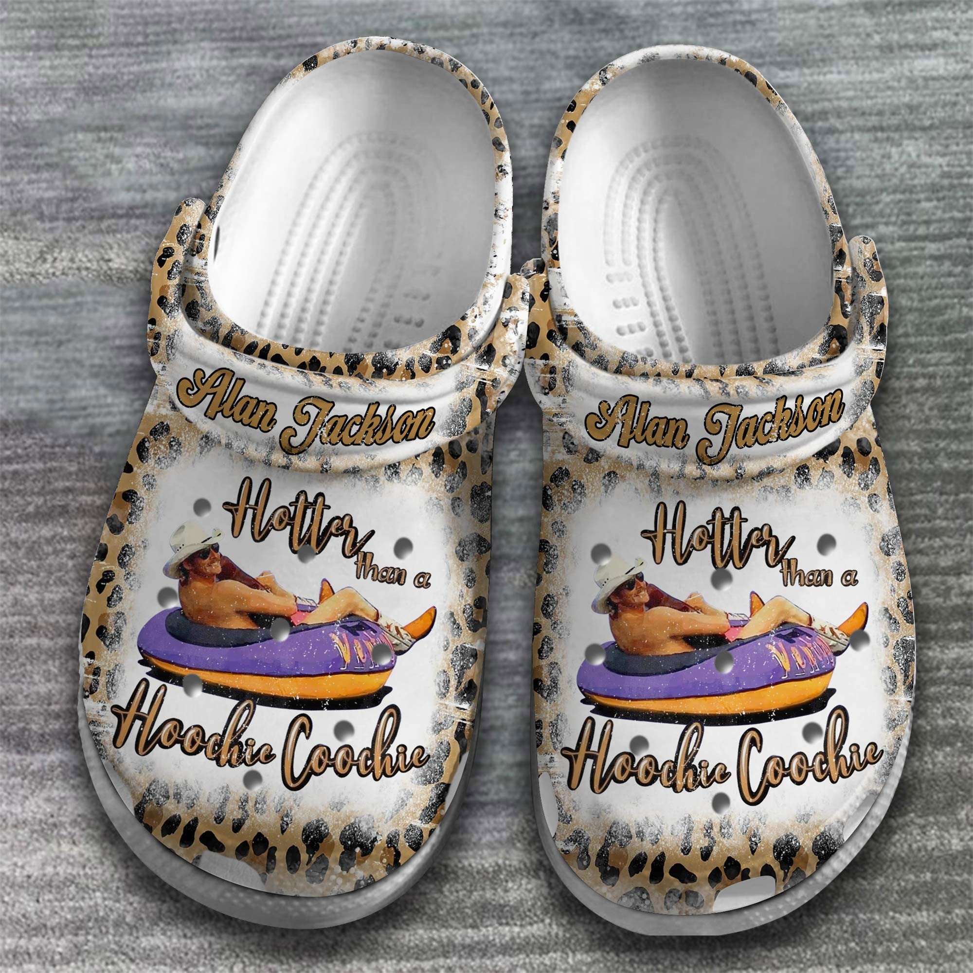 Merchidea Alan Jackson Singer Music hotter than a hoochie coochie Crocs Crocband Clogs Shoes Comfortable For Men Women and Kids