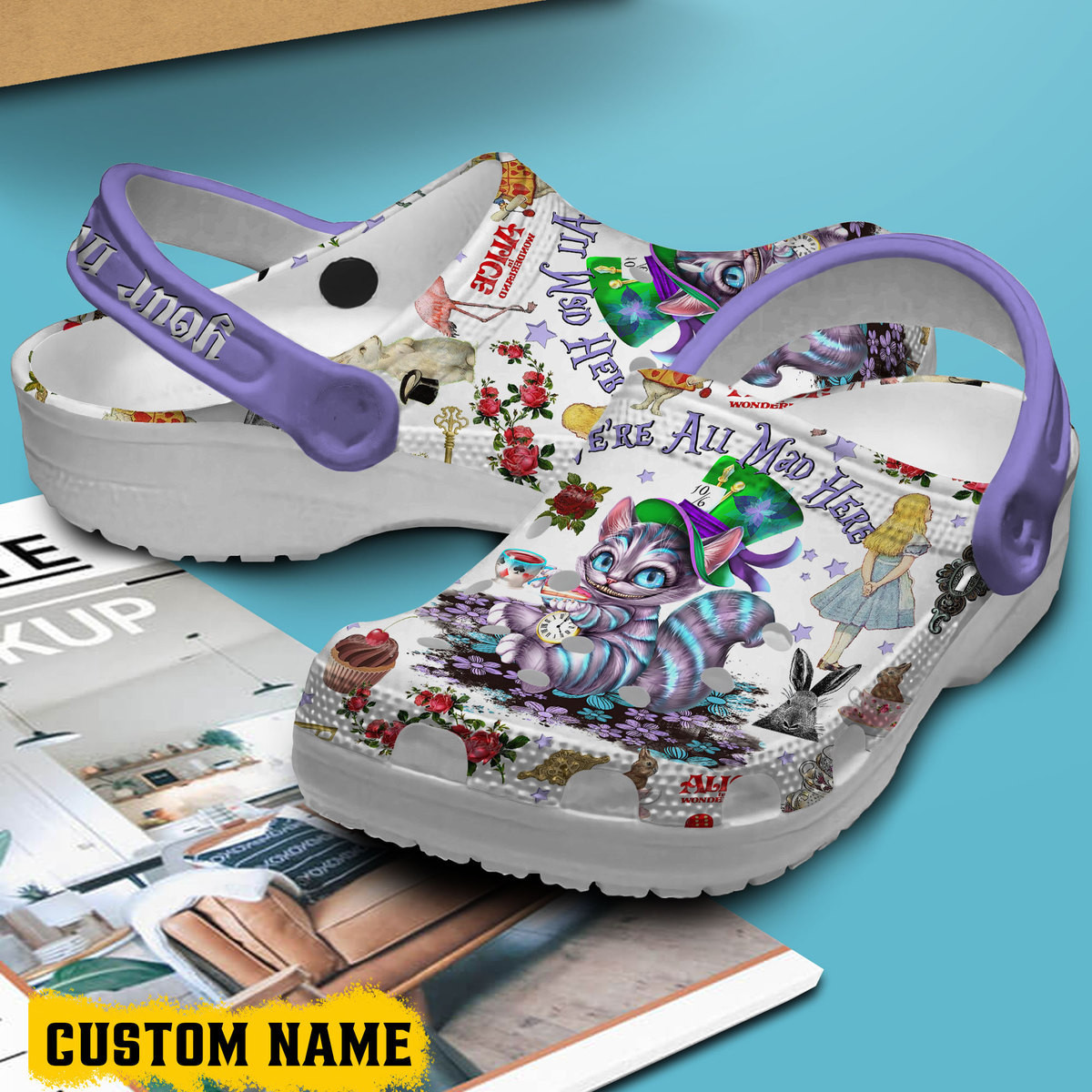 Merchidea Alice in Wonderland Movie Crocs Crocband Clogs Shoes Comfortable For Men Women and Kids