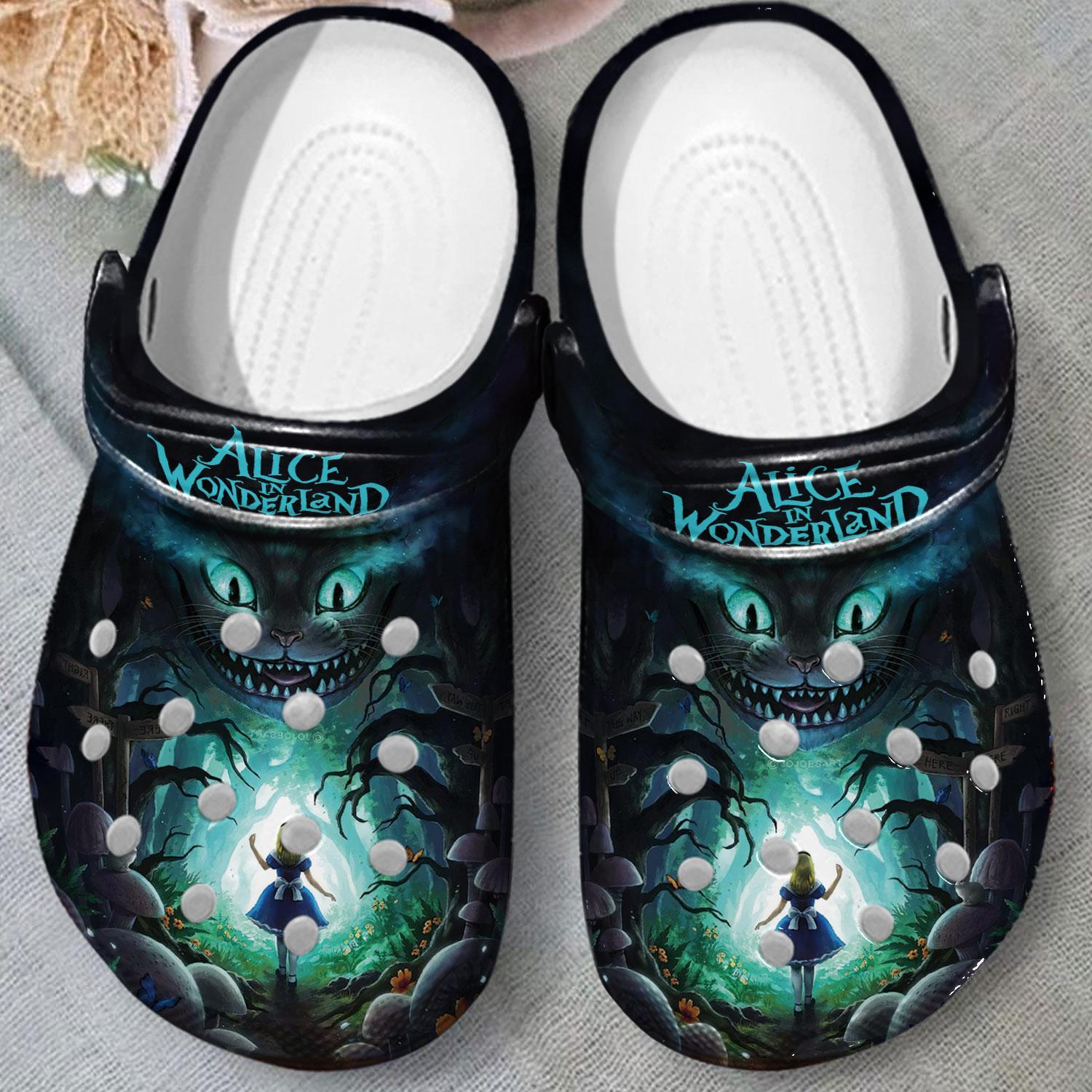 Merchidea Alice In Wonderland Movie Crocs Crocband Clogs Shoes Comfortable For Men Women and Kids