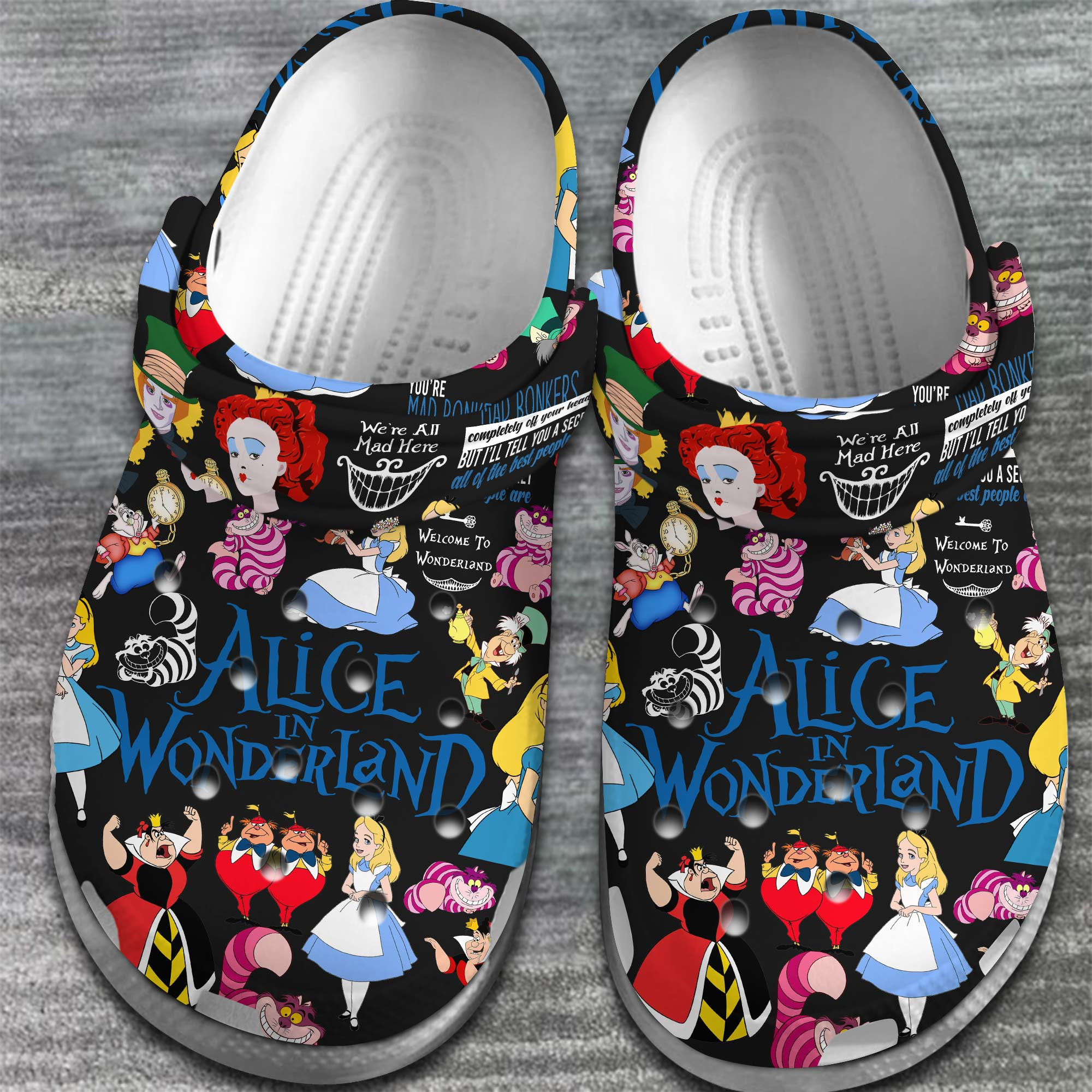 Merchidea Alice in Wonderland Movie Crocs Crocband Clogs Shoes Comfortable For Men Women and Kids