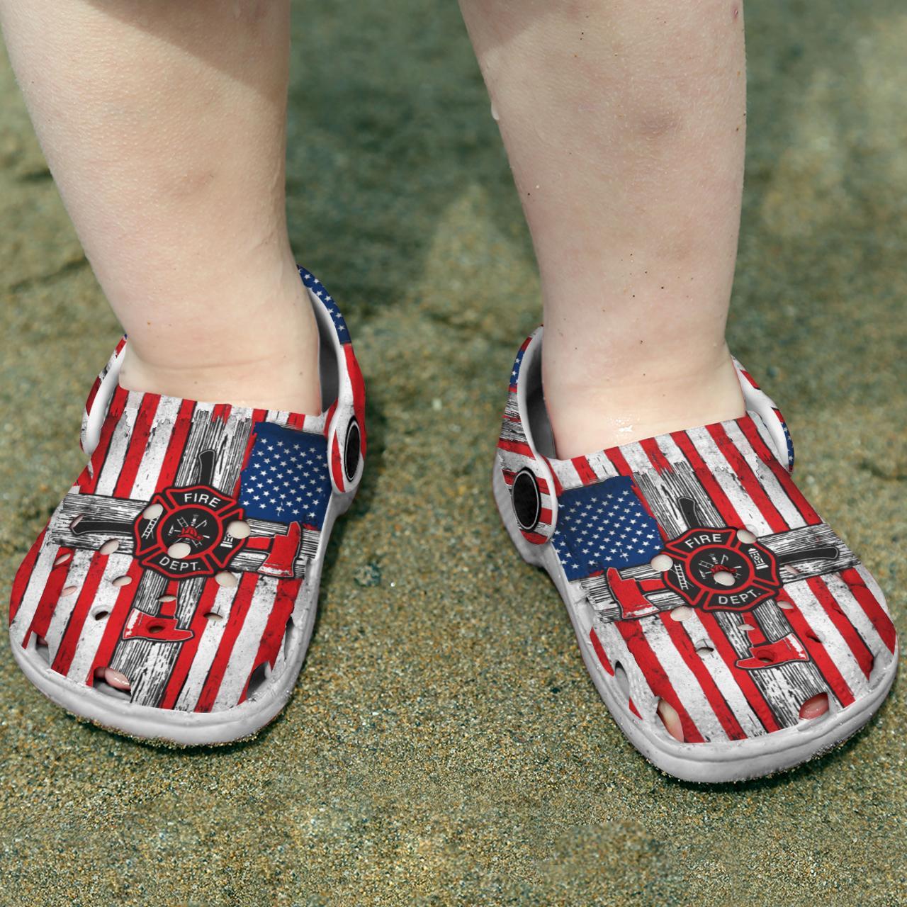 Merchidea Amazing Firefighter Crocs Crocband Clogs Shoes Comfortable For Men Women and Kids