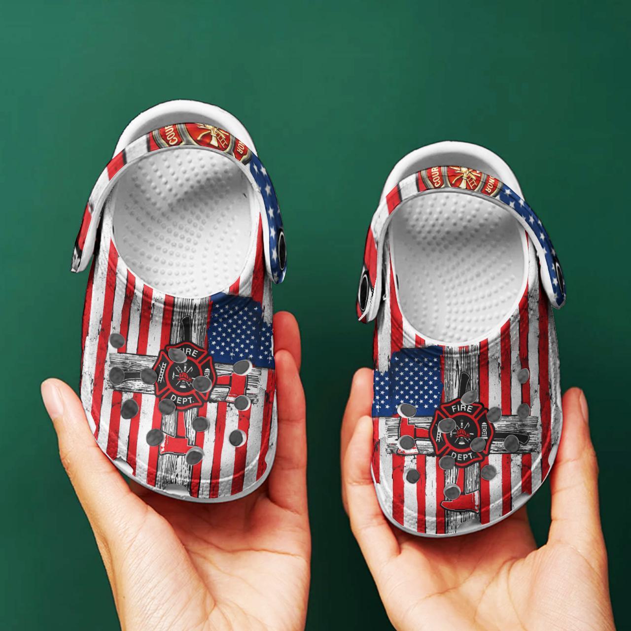 Merchidea Amazing Firefighter Crocs Crocband Clogs Shoes Comfortable For Men Women and Kids