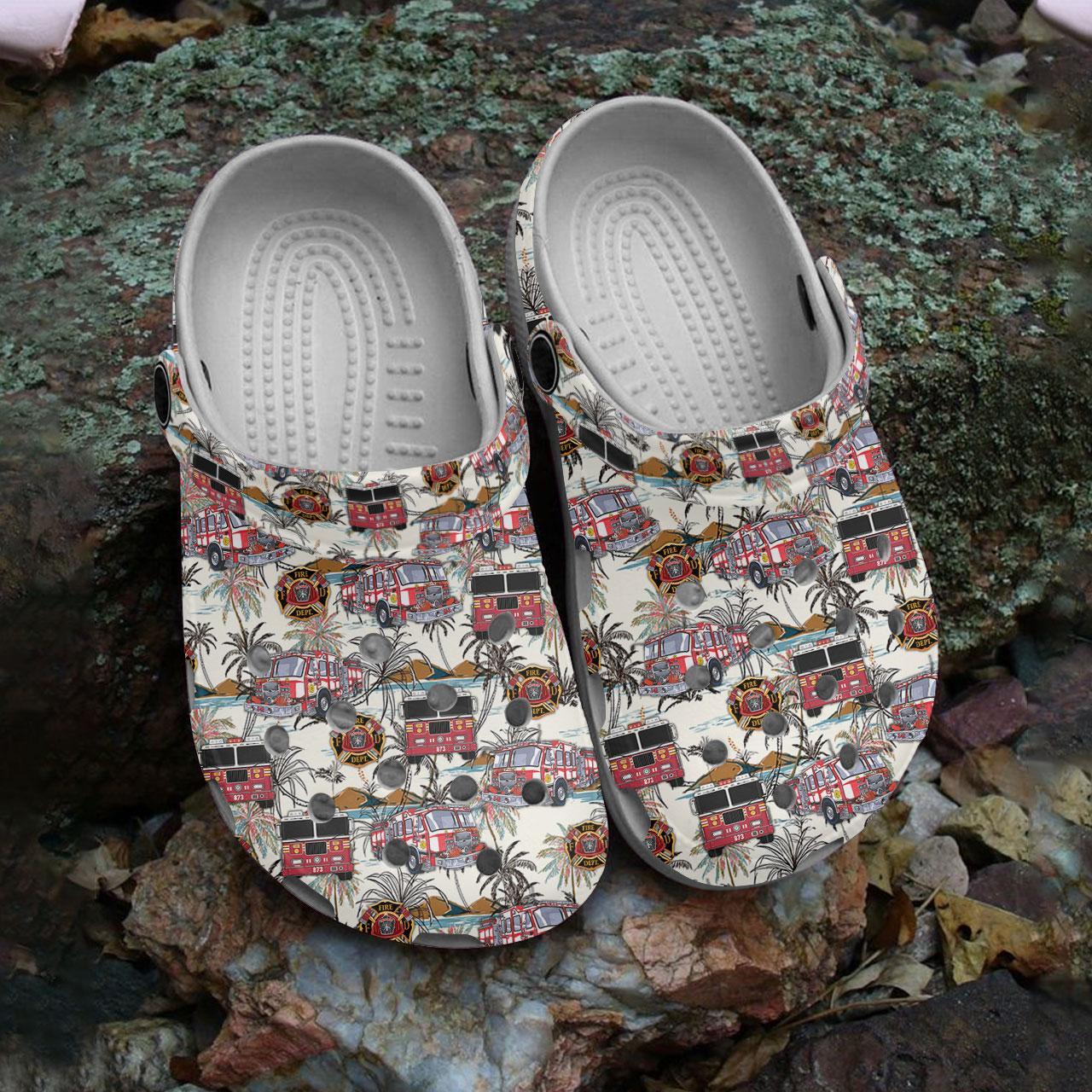 Merchidea Amazing Firefighter Crocs Crocband Clogs Shoes Comfortable For Men Women and Kids