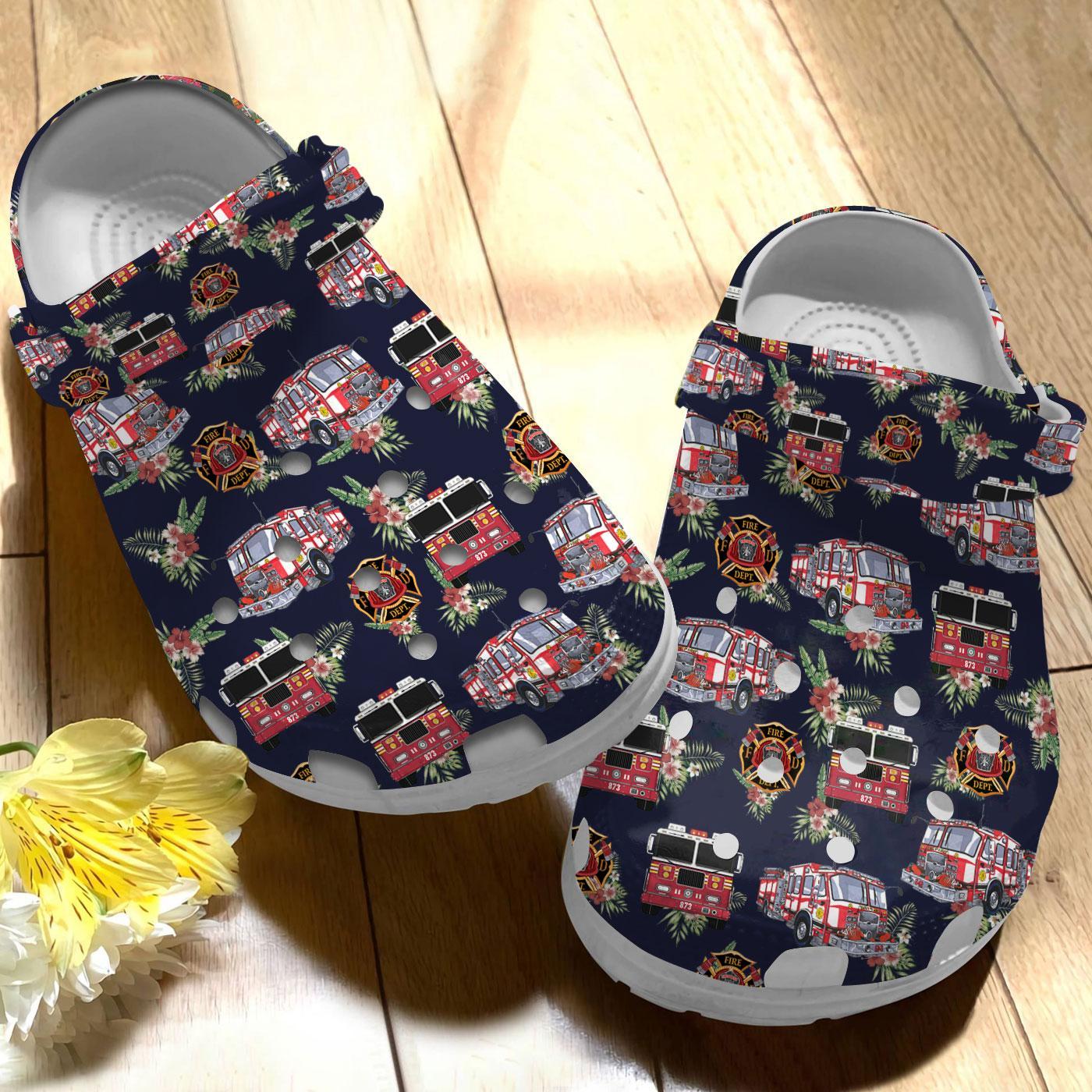 Merchidea Amazing Firefighter Crocs Crocband Clogs Shoes Comfortable For Men Women and Kids