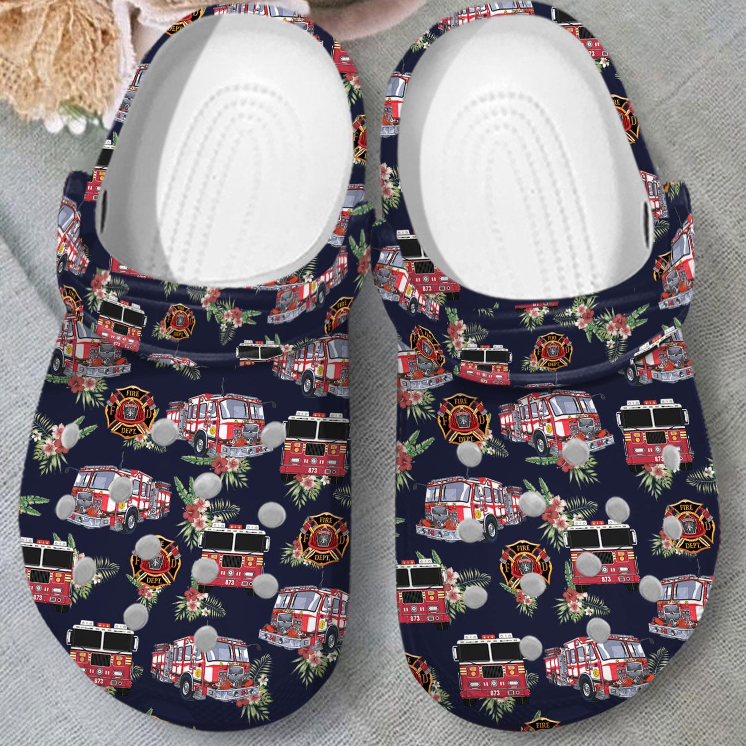 Merchidea Amazing Firefighter Crocs Crocband Clogs Shoes Comfortable For Men Women and Kids