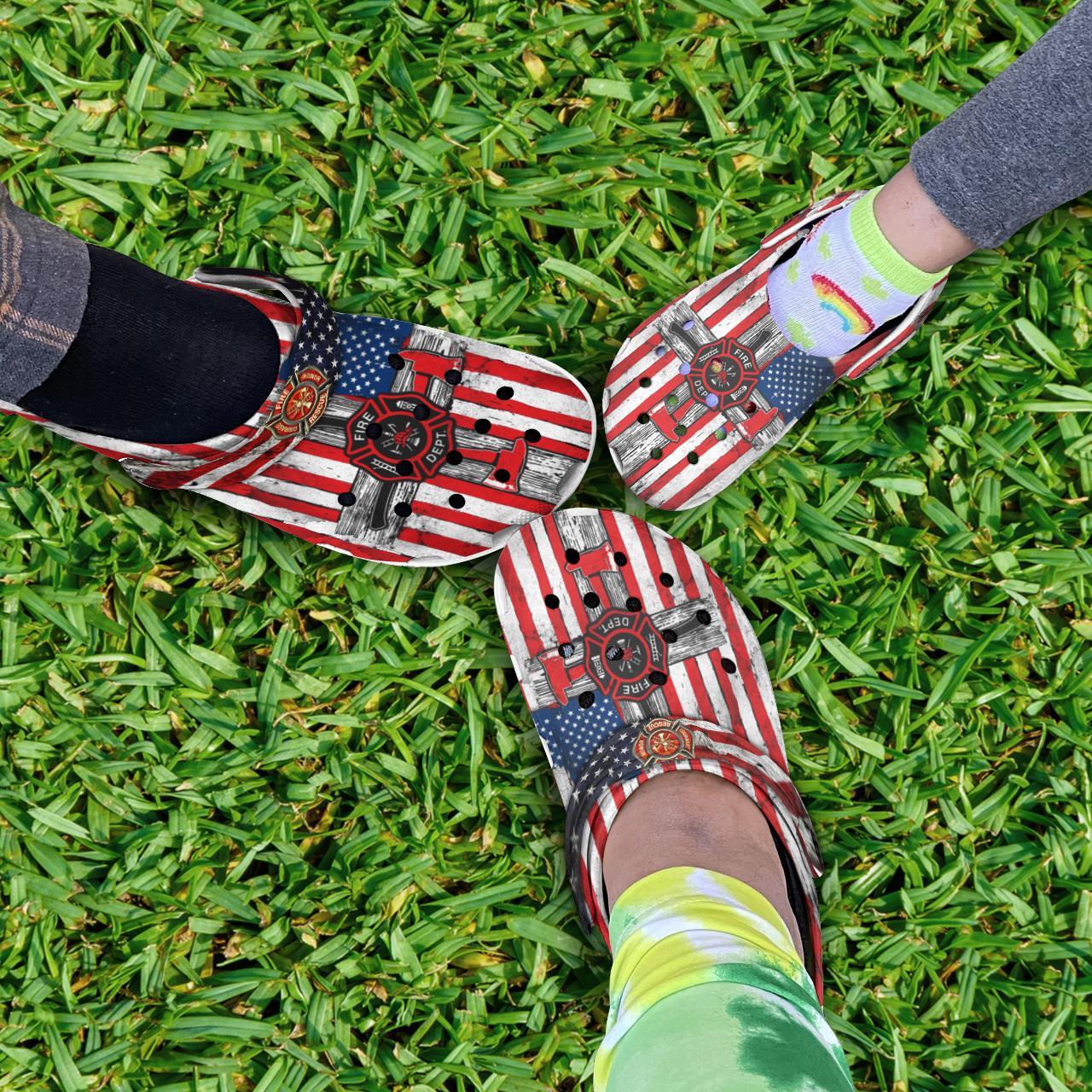 Merchidea Amazing Firefighter Crocs Crocband Clogs Shoes Comfortable For Men Women and Kids