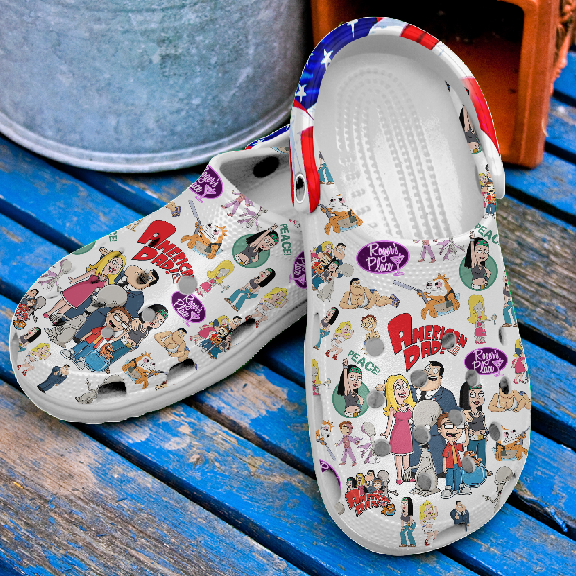 Merchidea American Dad! TV Series Crocs Crocband Clogs Shoes Comfortable For Men Women and Kids