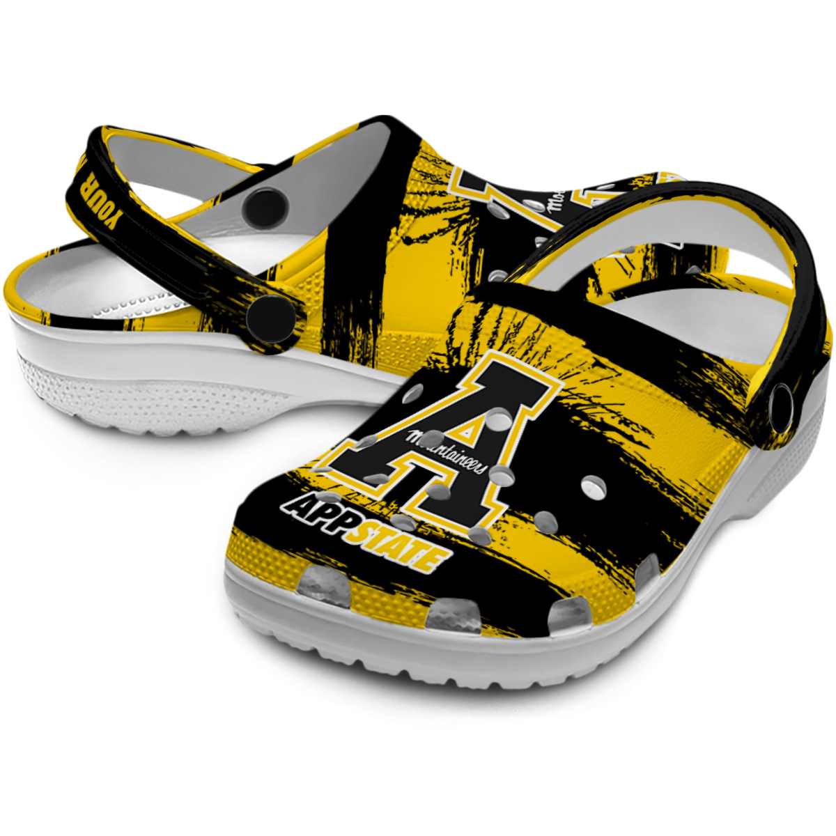 Merchidea Appalachian State Mountaineers NCAA Sport Crocs Crocband Clogs Shoes Comfortable For Men Women and Kids
