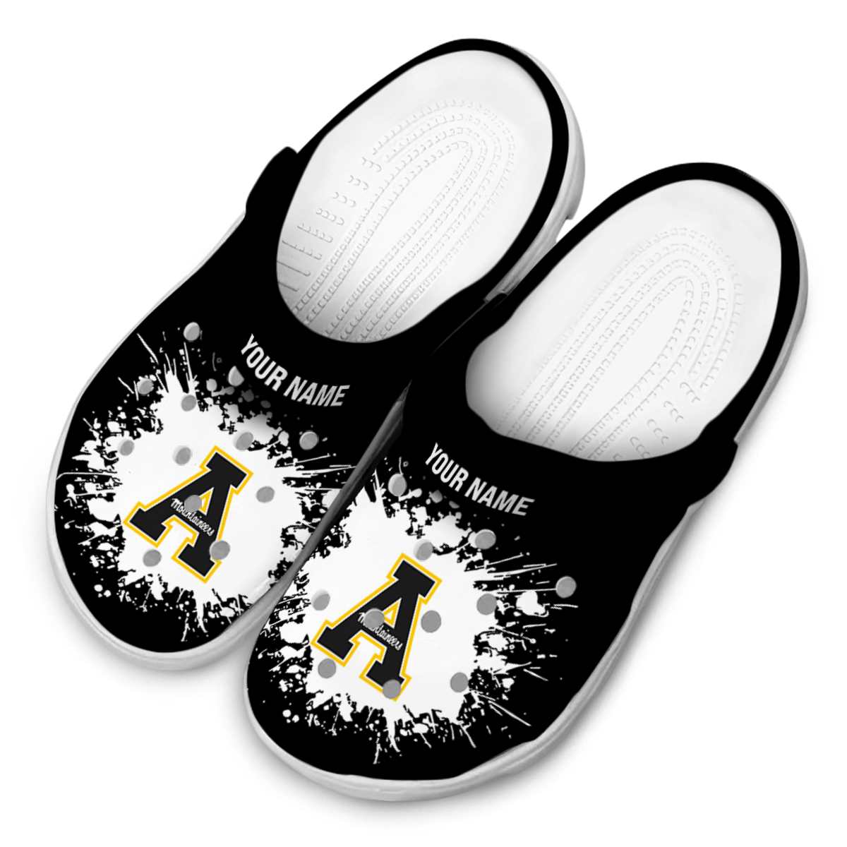 Merchidea Appalachian State Mountaineers NCAA Sport Crocs Crocband Clogs Shoes Comfortable For Men Women and Kids
